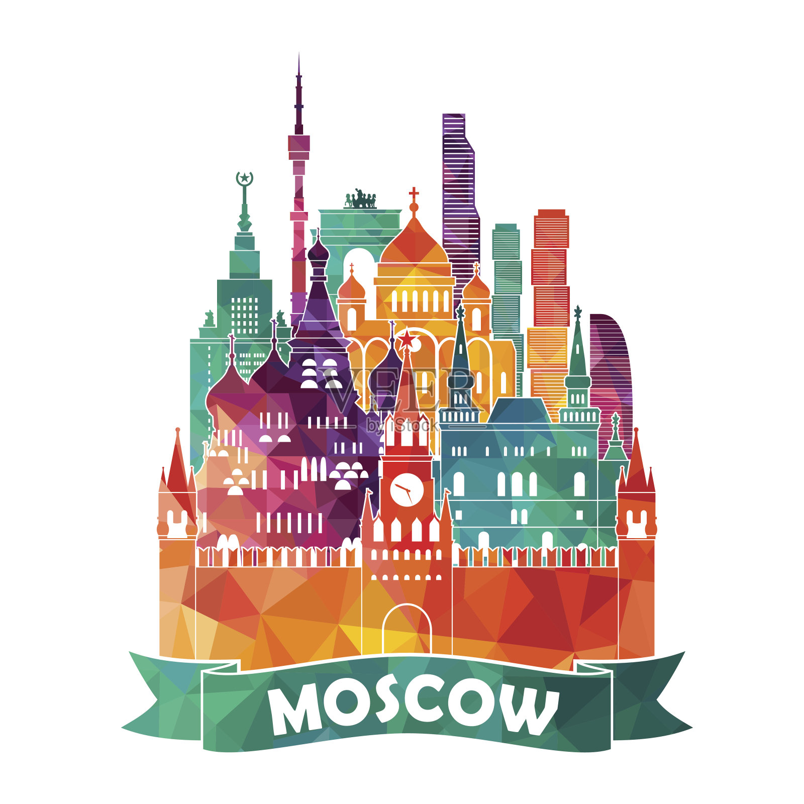 莫斯科。矢量图插画图片素材