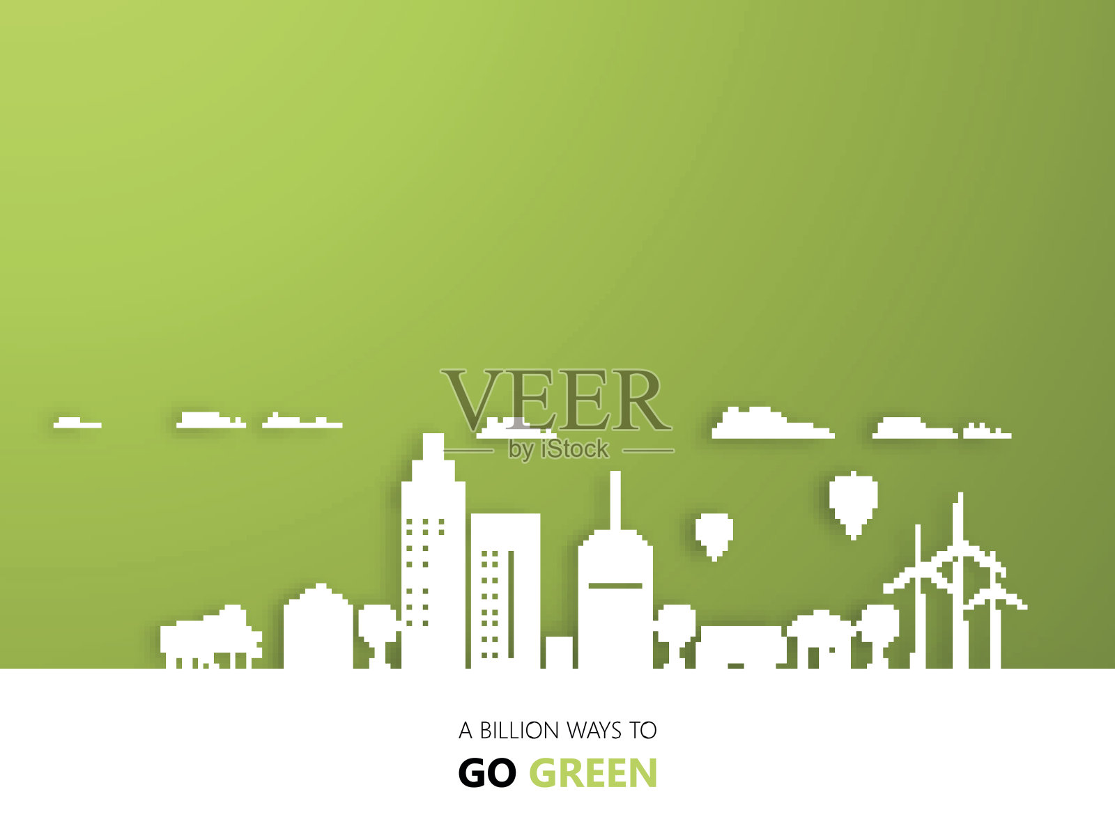 绿色生态城市背景设计插画图片素材
