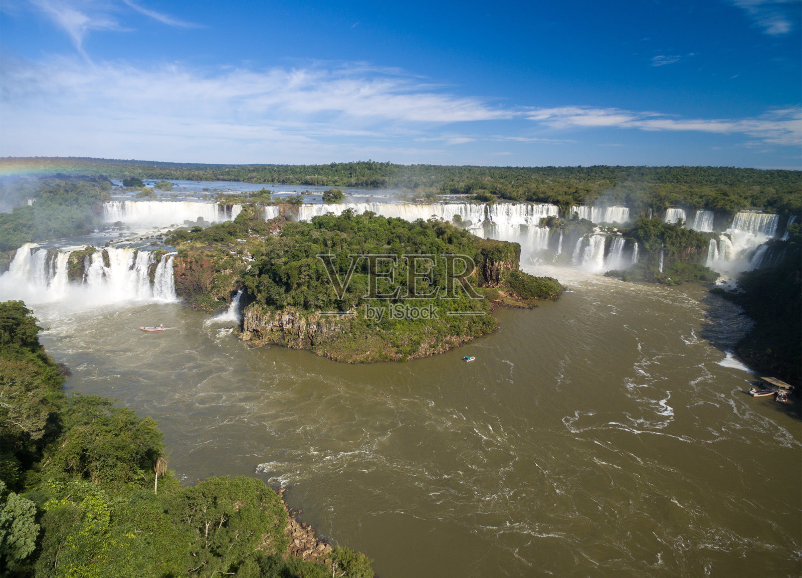 鸟瞰图Iguaçu瀑布，南美照片摄影图片