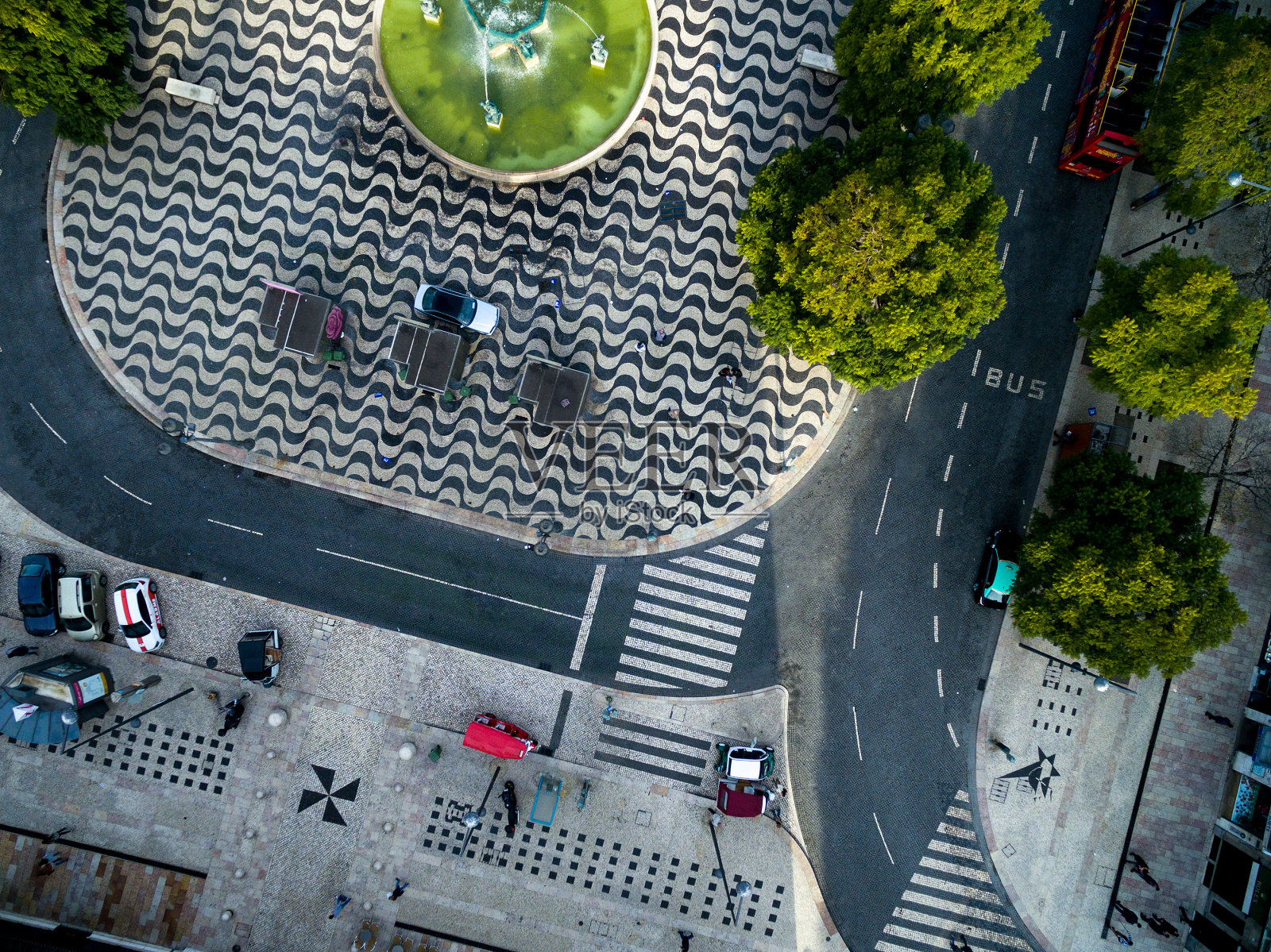 葡萄牙里斯本Rossio广场顶视图照片摄影图片