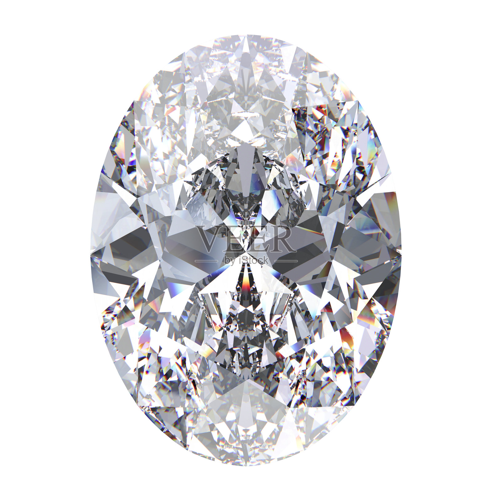 3D插图椭圆钻石石设计元素图片