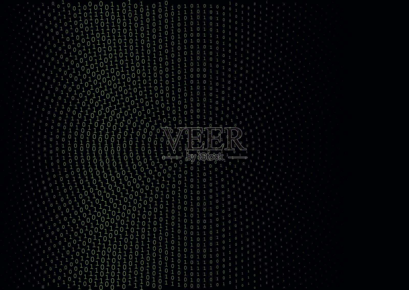 二进制代码黑色和绿色背景。插画图片素材