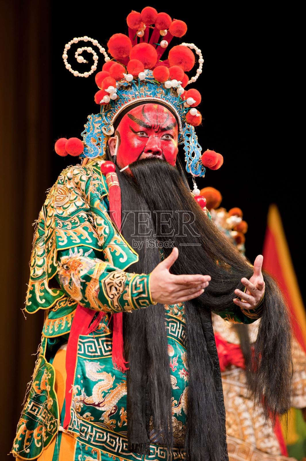 中国戏曲人的红脸照片摄影图片