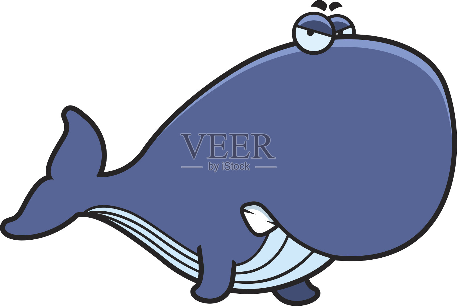愤怒的卡通鲸鱼设计元素图片