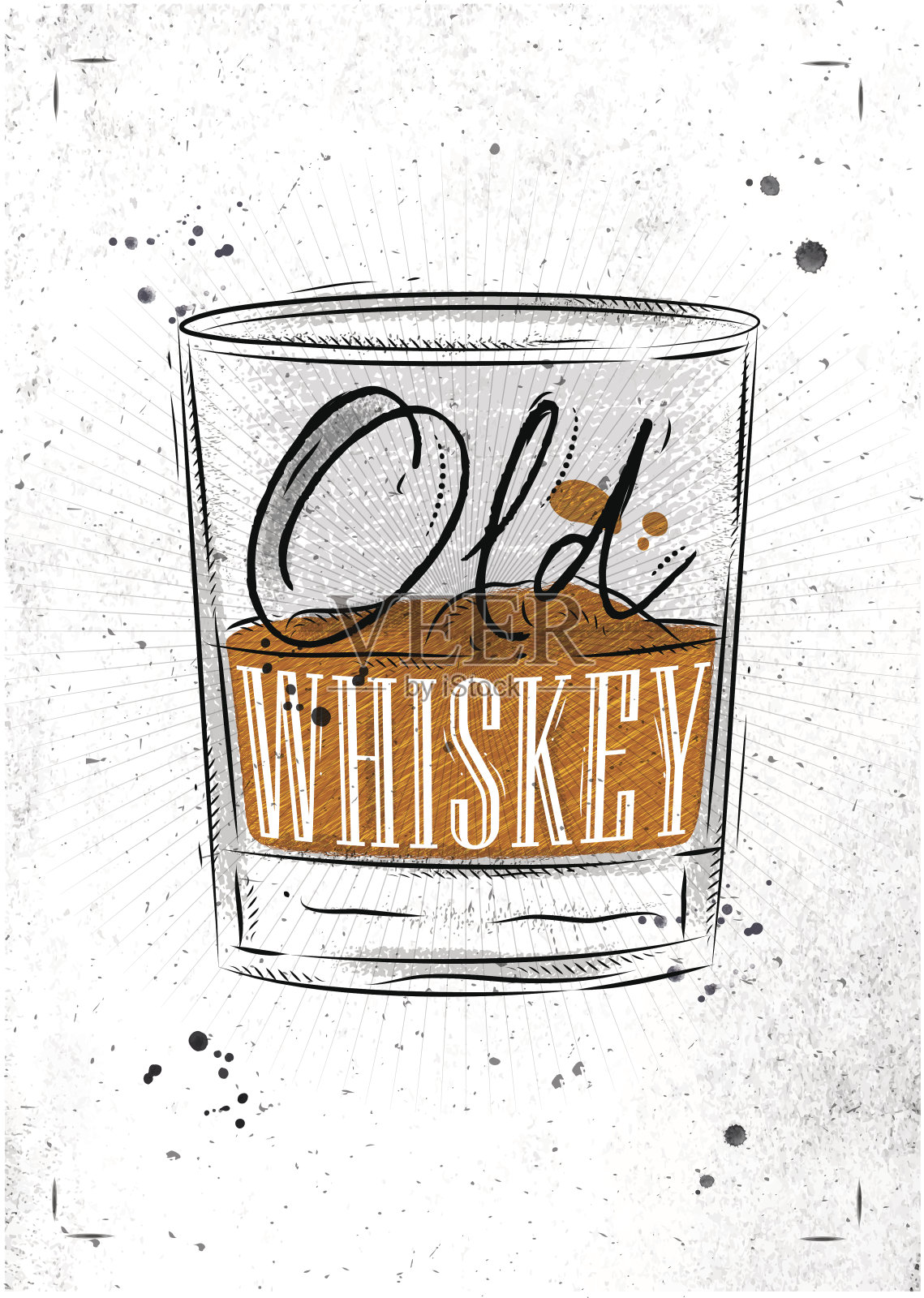 海报旧威士忌纸插画图片素材