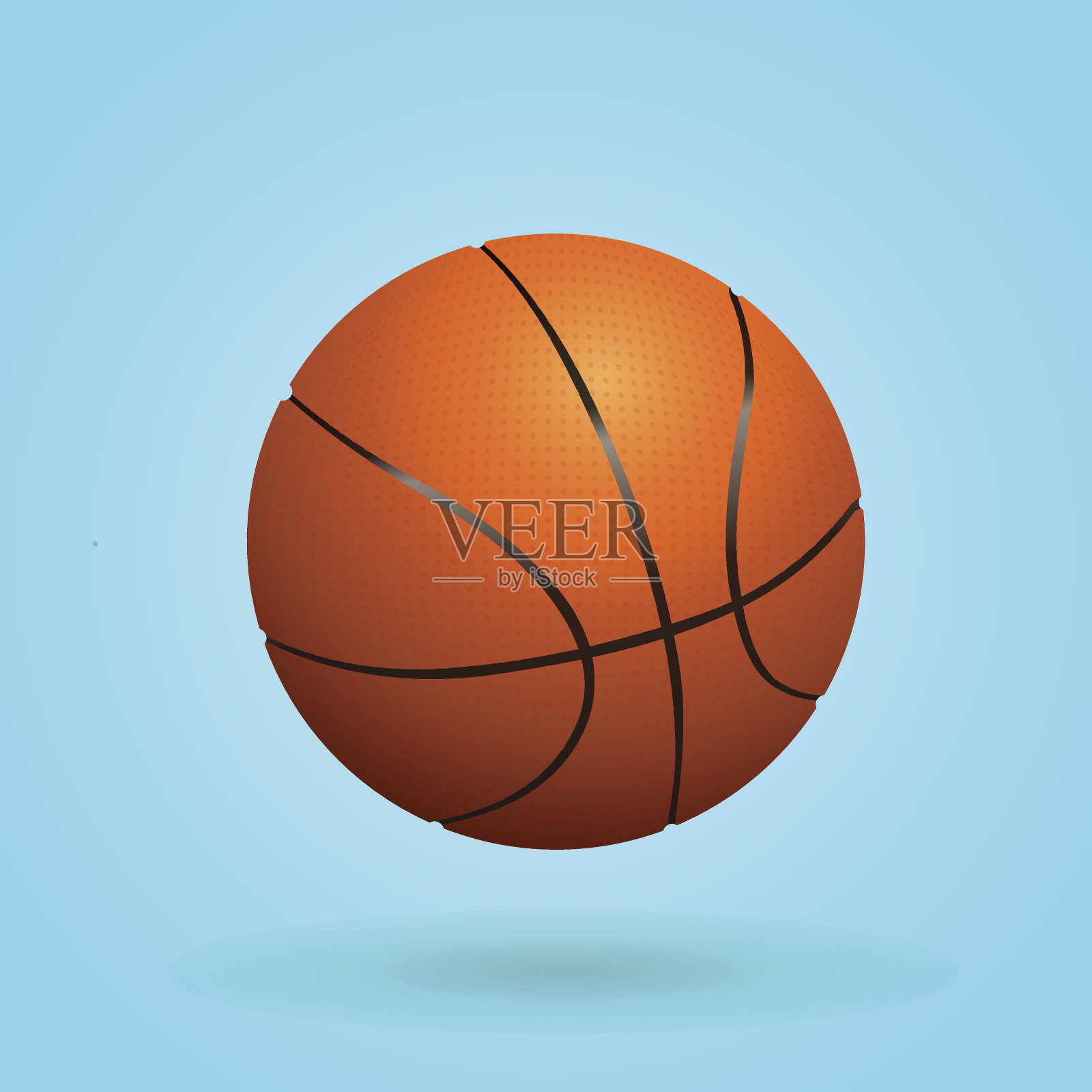 蓝色背景的篮球插画图片素材
