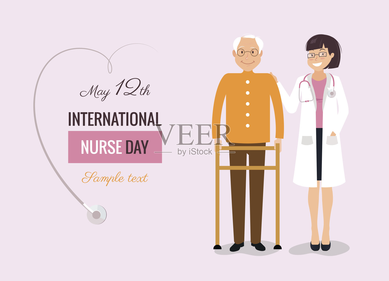 5月12日。国际护士节的背景。设计元素图片