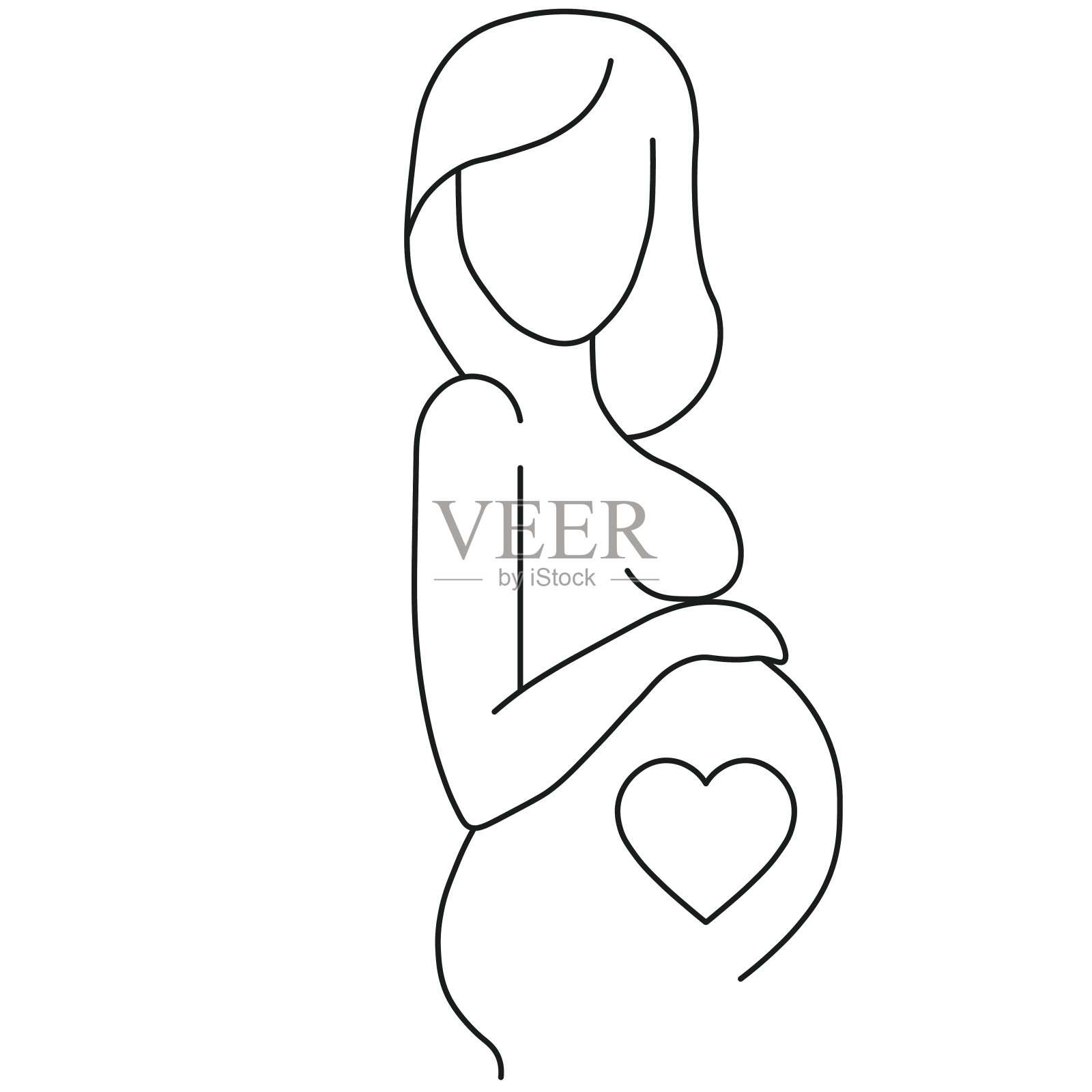 网络图标。孕妇插画图片素材