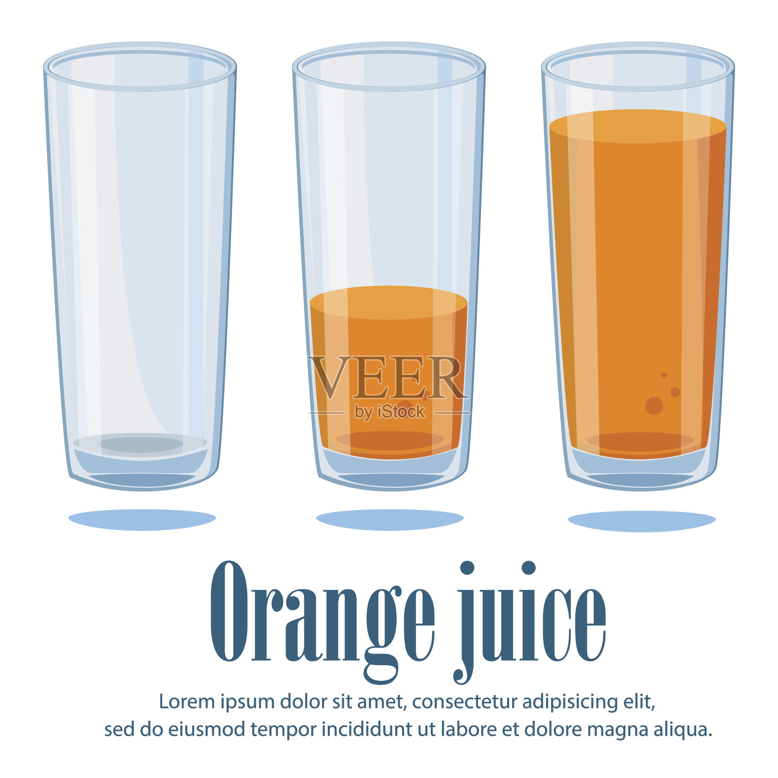 一杯橙汁。插画图片素材