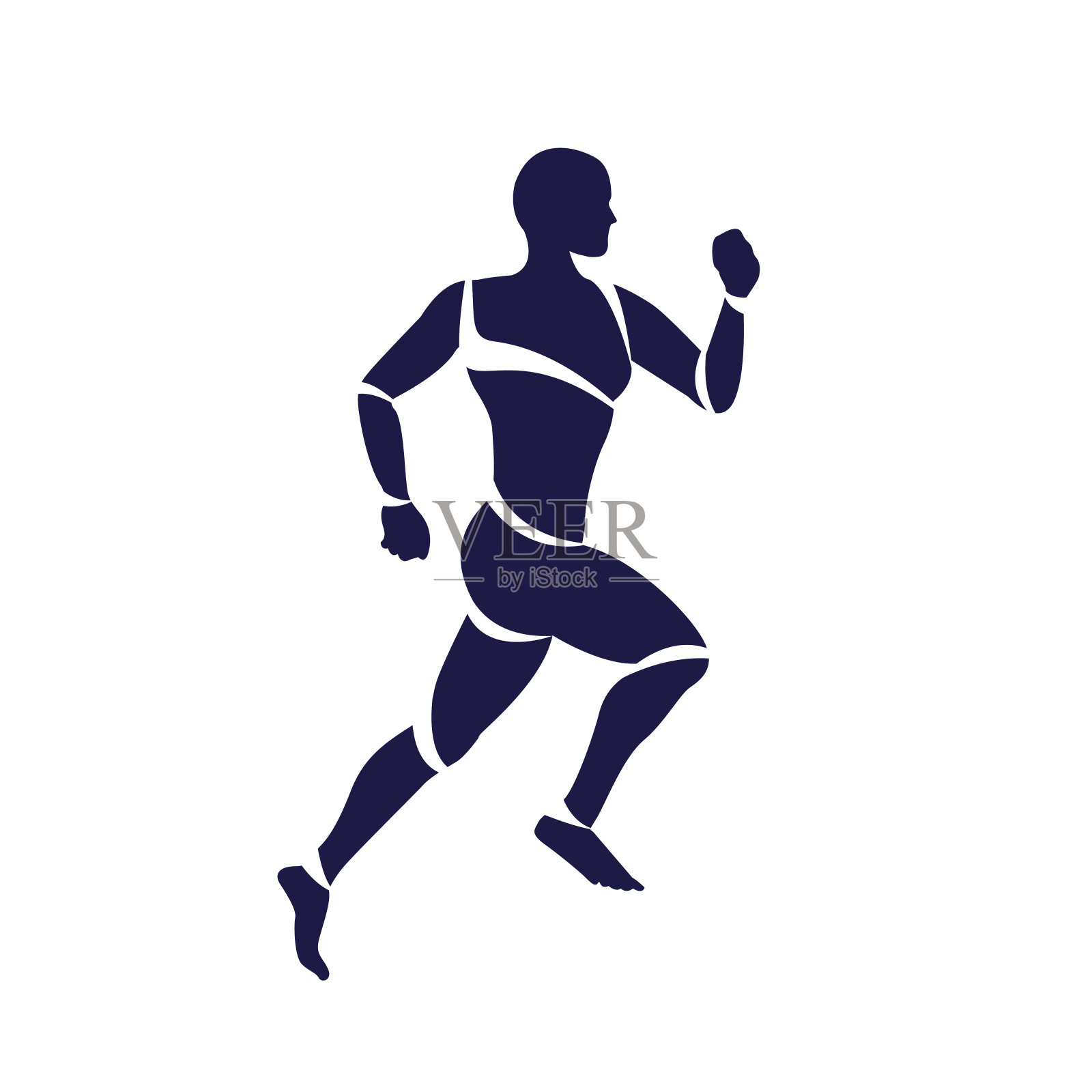 男子短跑跑平图标设计元素图片