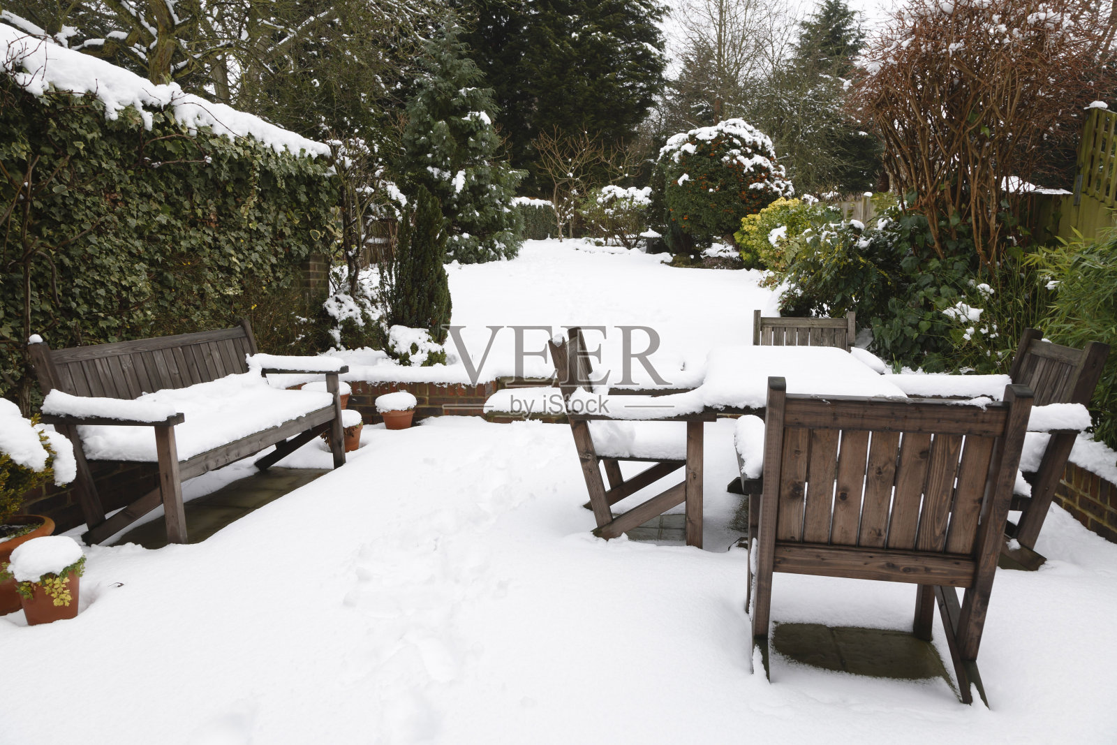 冬季庭院及花园照片摄影图片