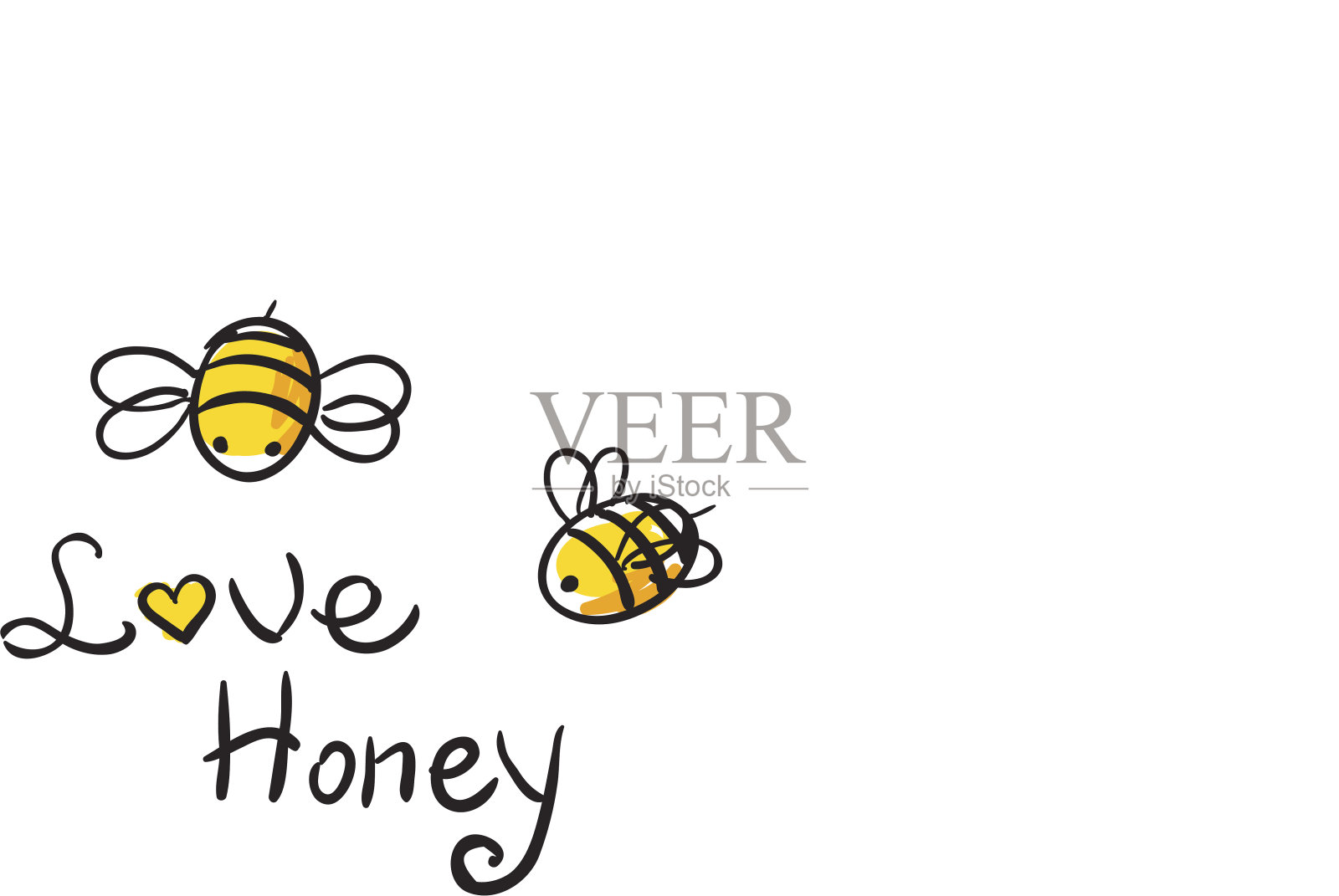 蜜蜂喜欢蜂蜜插画图片素材