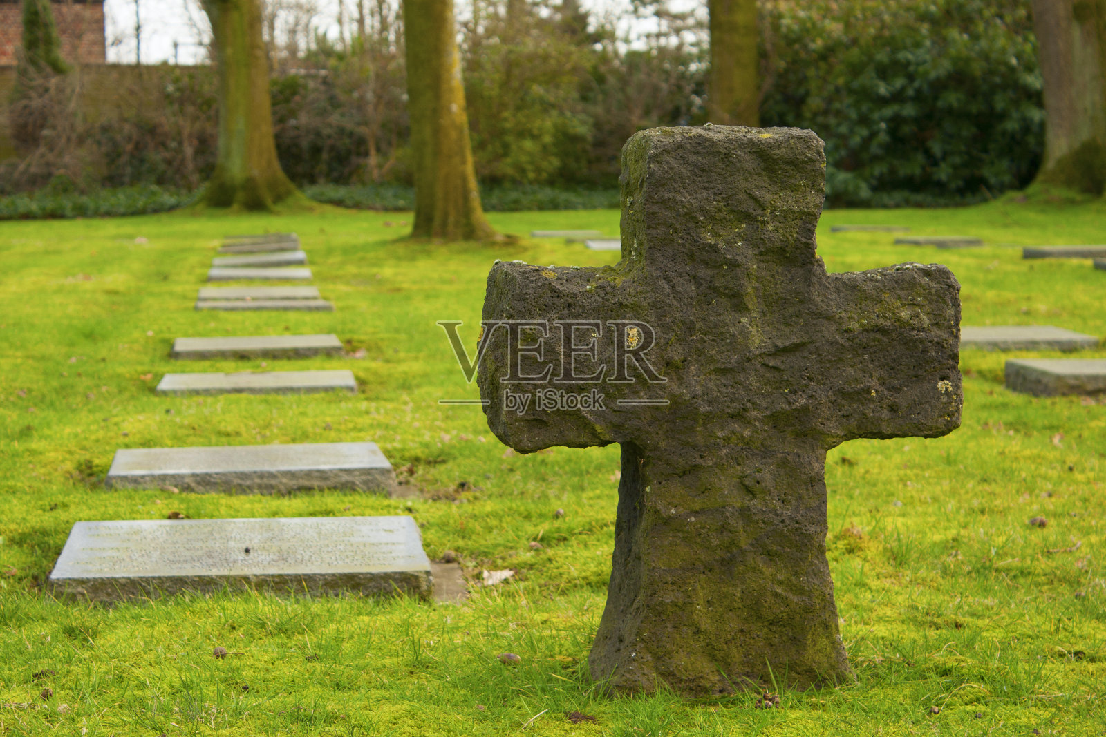 位于比利时佛兰德斯的德国弗里德霍夫公墓照片摄影图片