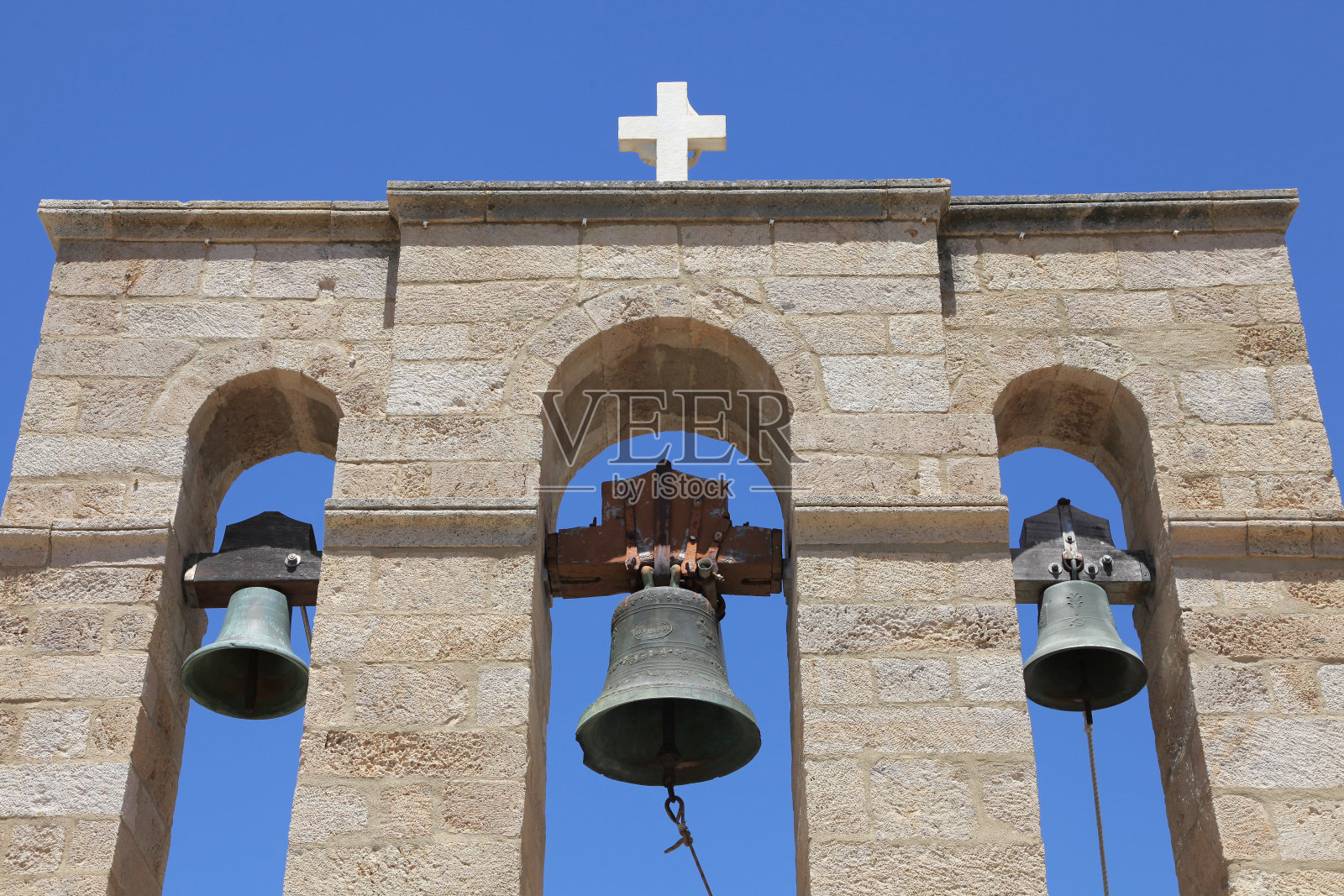 希腊教堂的钟声照片摄影图片