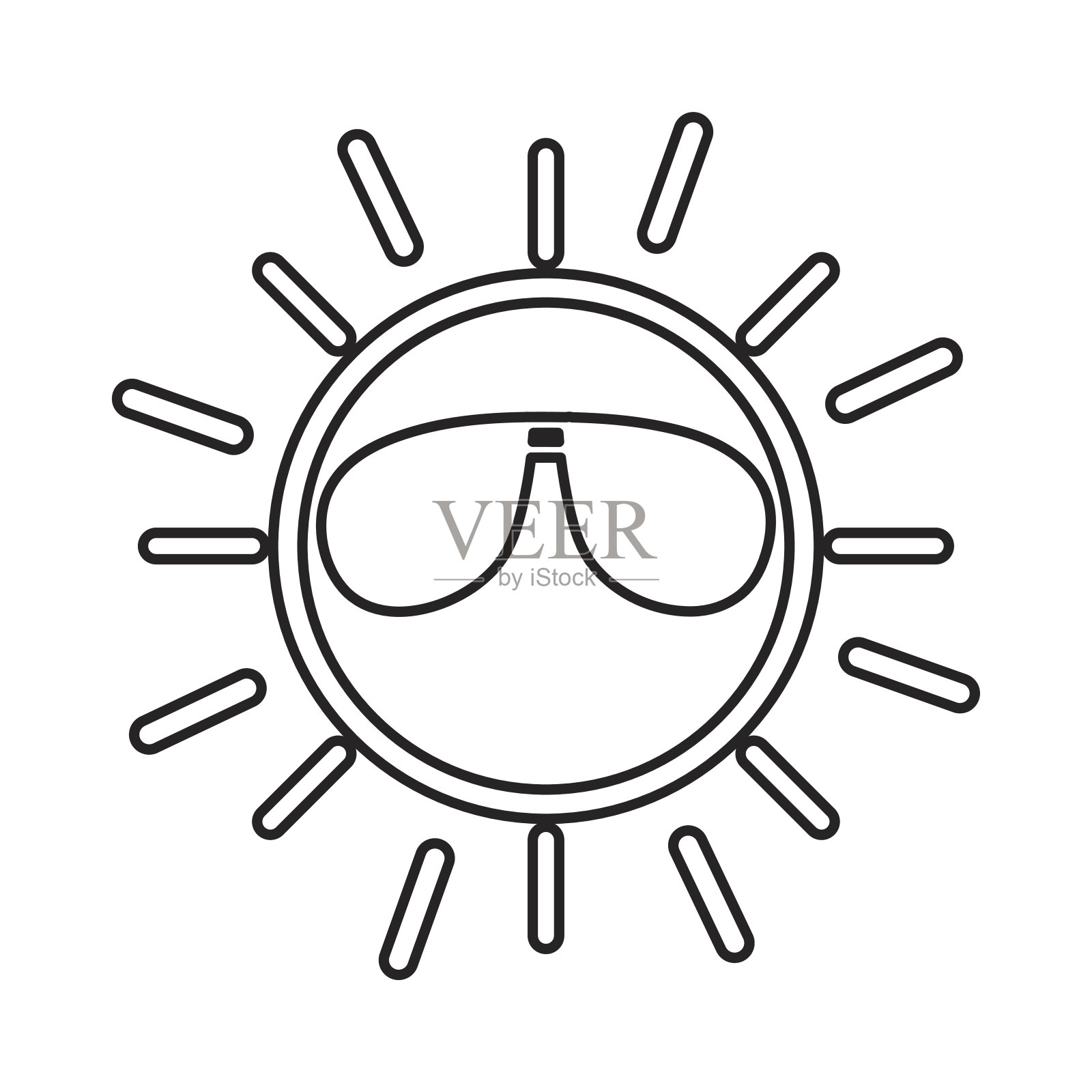 太阳与太阳镜的特点插画图片素材