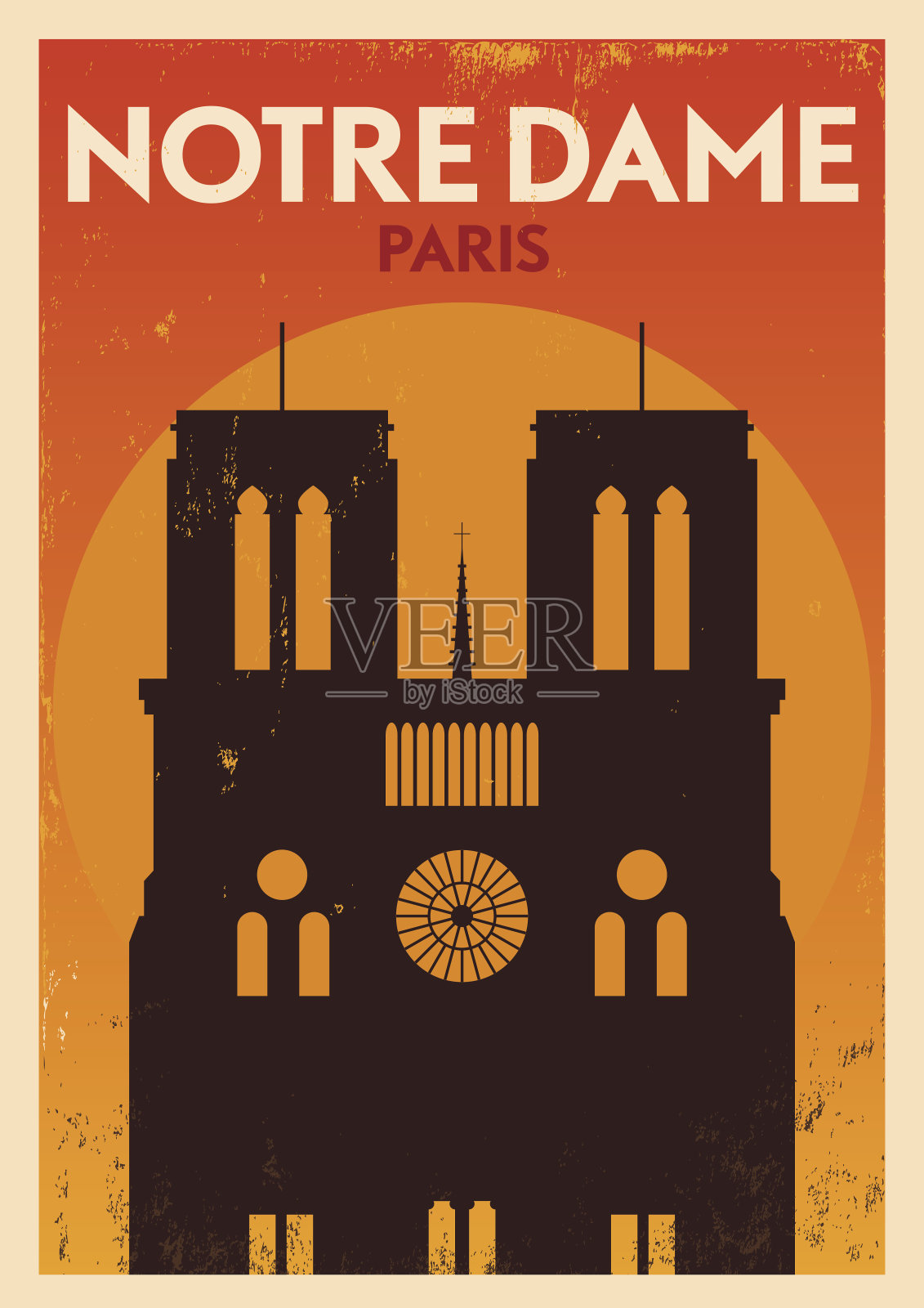 排印巴黎城市海报设计插画图片素材