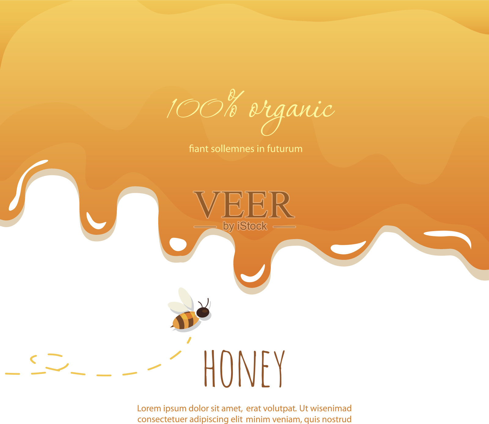 滴蜂蜜背景与复制空间为您的文本。插画图片素材