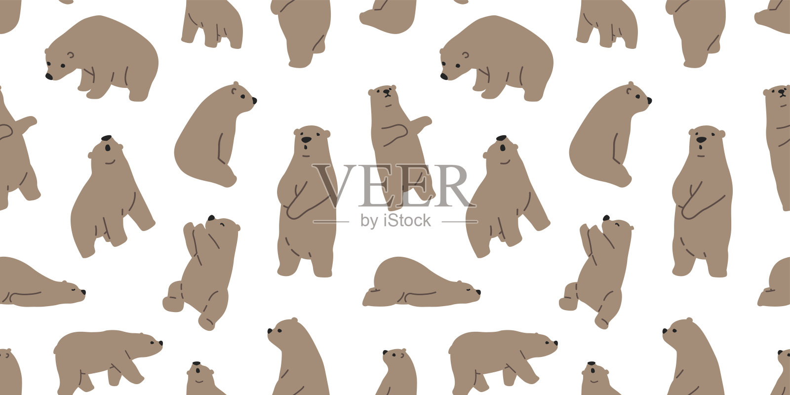 北极熊图标熊无缝图案背景壁纸插画图片素材