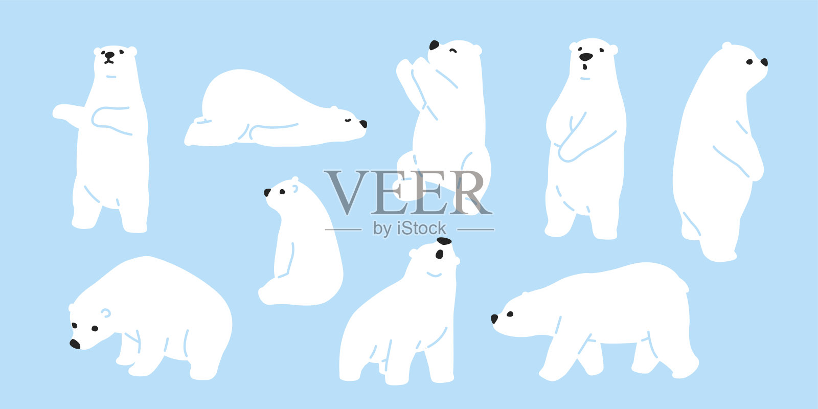 熊北极熊泰迪图标插图涂鸦卡通插画图片素材