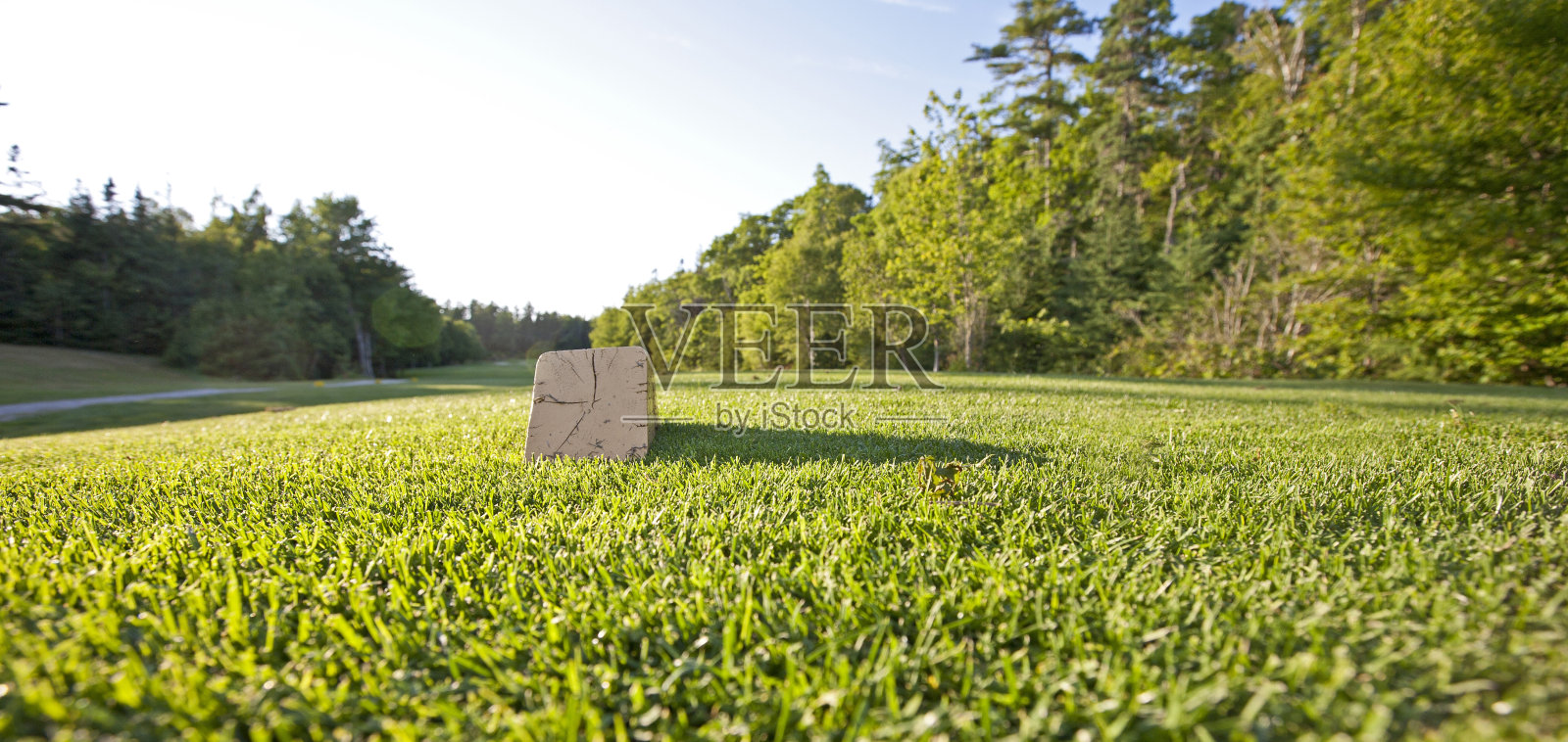 球道上的高尔夫球座照片摄影图片