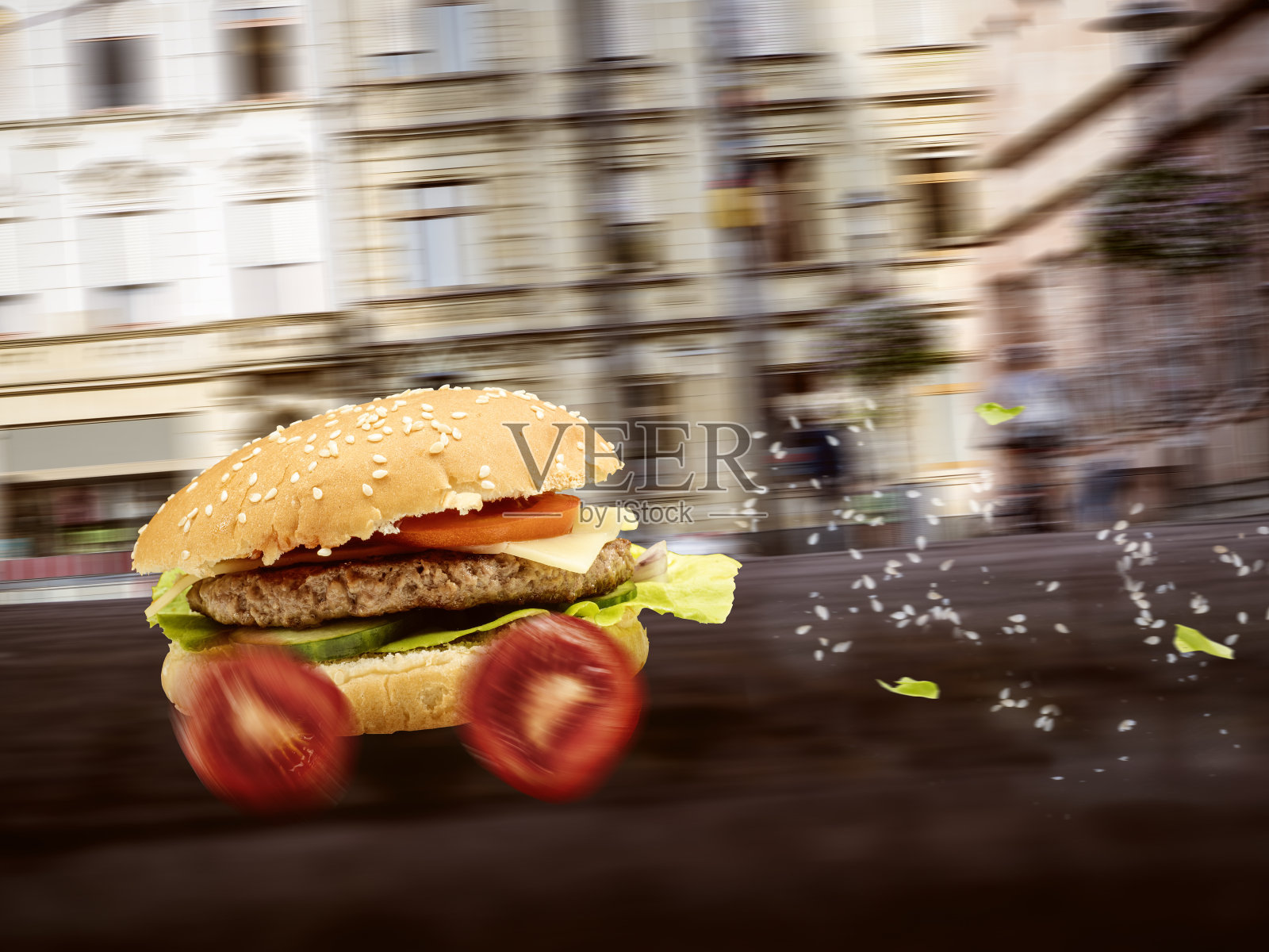 快餐汉堡送得很快照片摄影图片