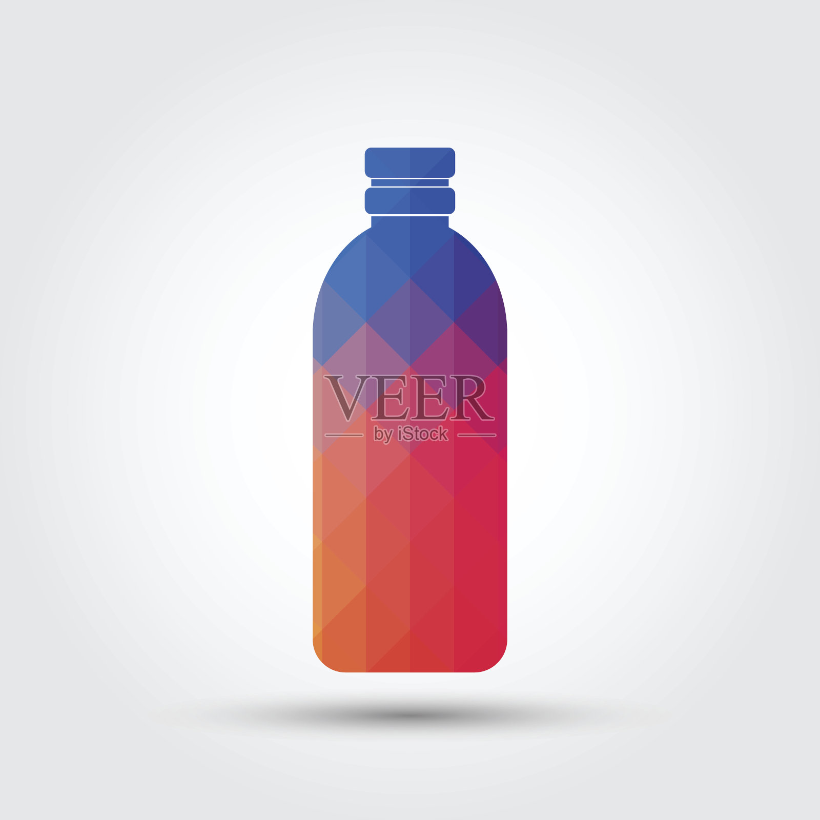 水瓶图标，彩色几何风格插画图片素材