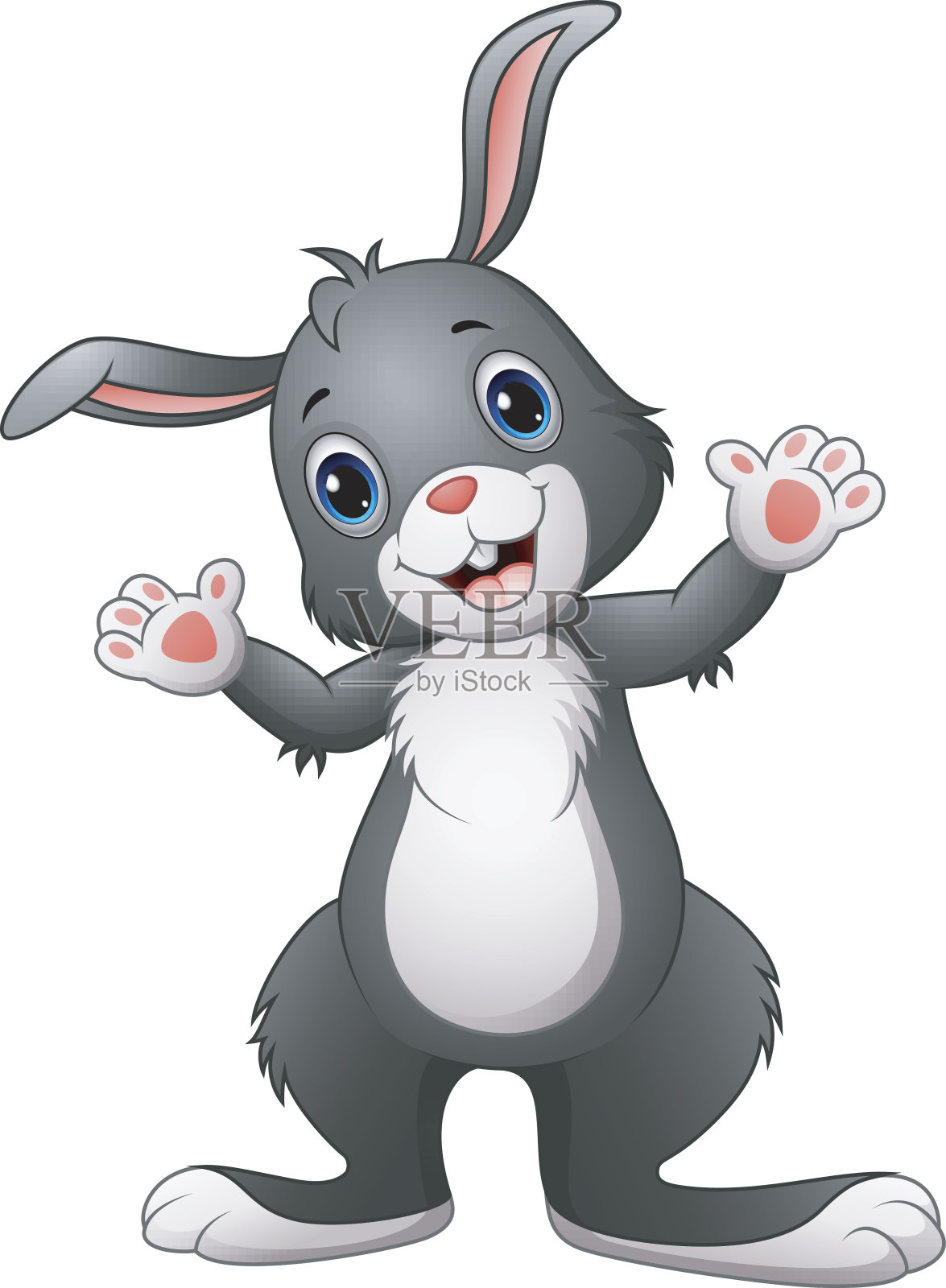 快乐的兔子卡通设计元素图片
