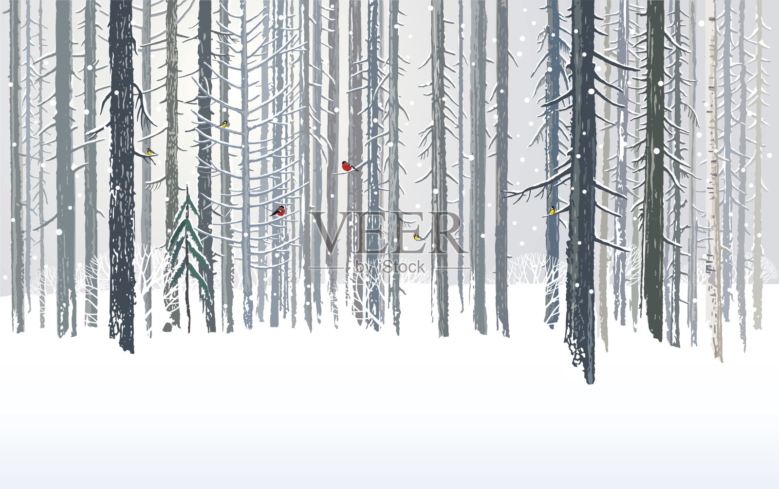 冬季森林设计元素图片