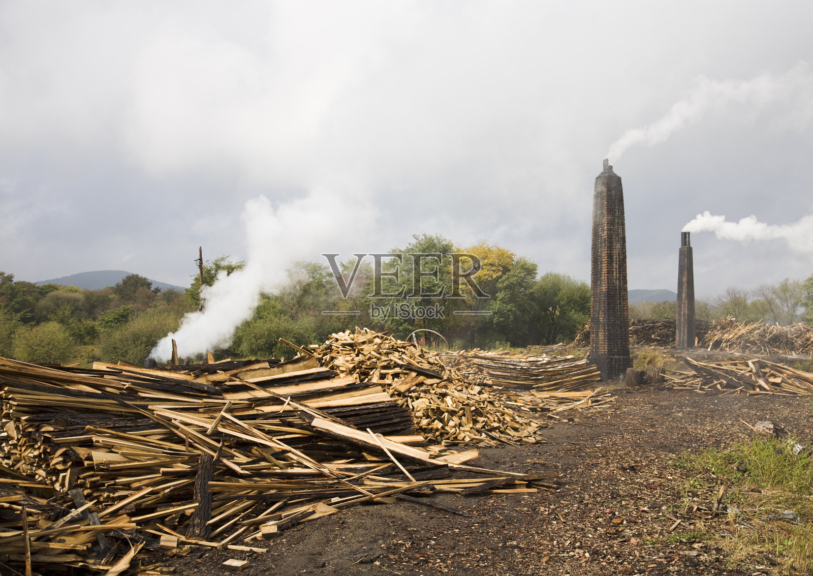 木材加工厂环境污染照片摄影图片
