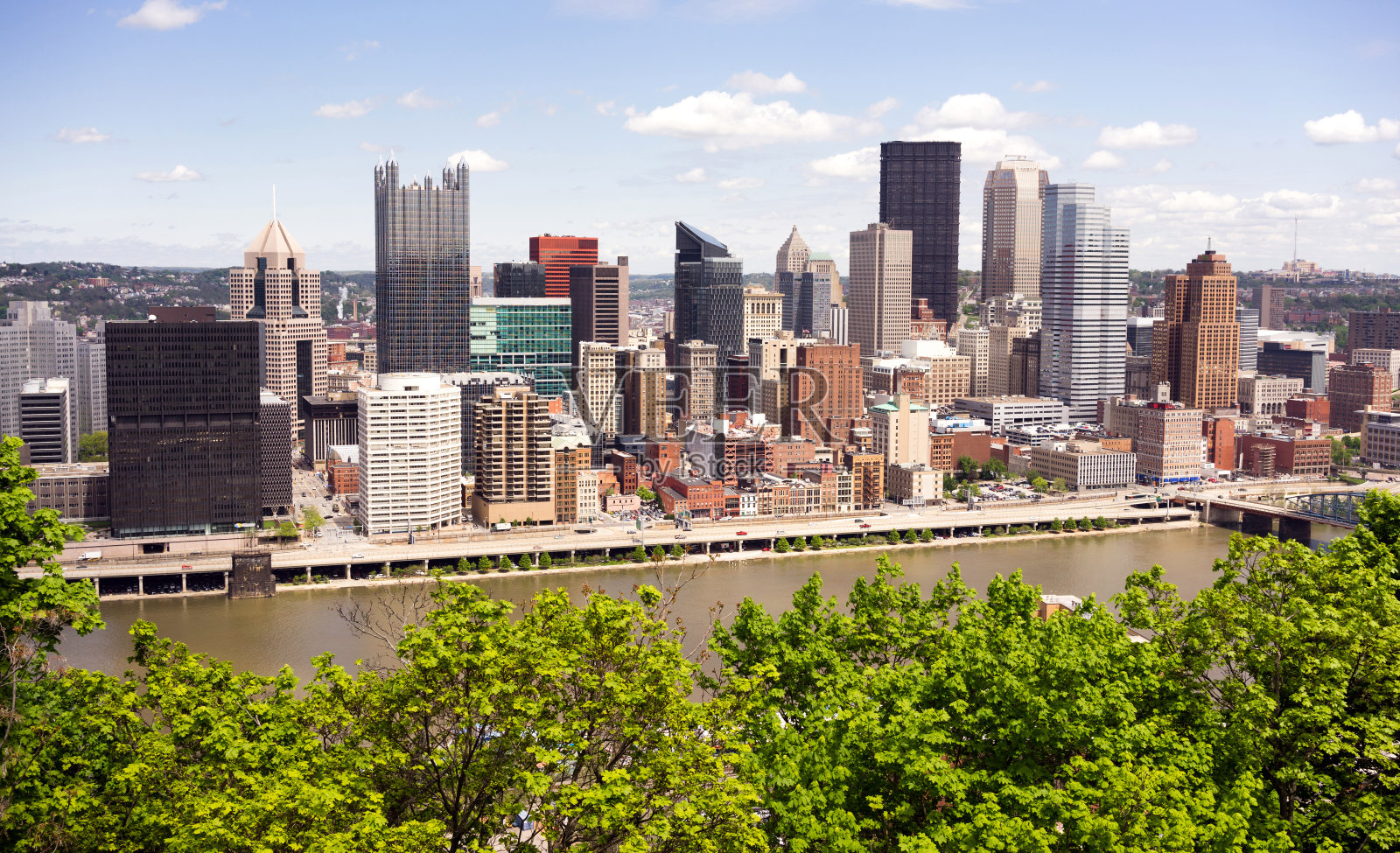 匹兹堡宾夕法尼亚州市中心城市天际线照片摄影图片