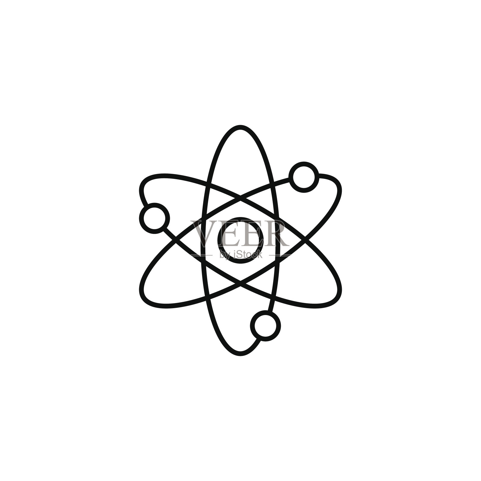 原子和分子线图标，教育和学校插画图片素材