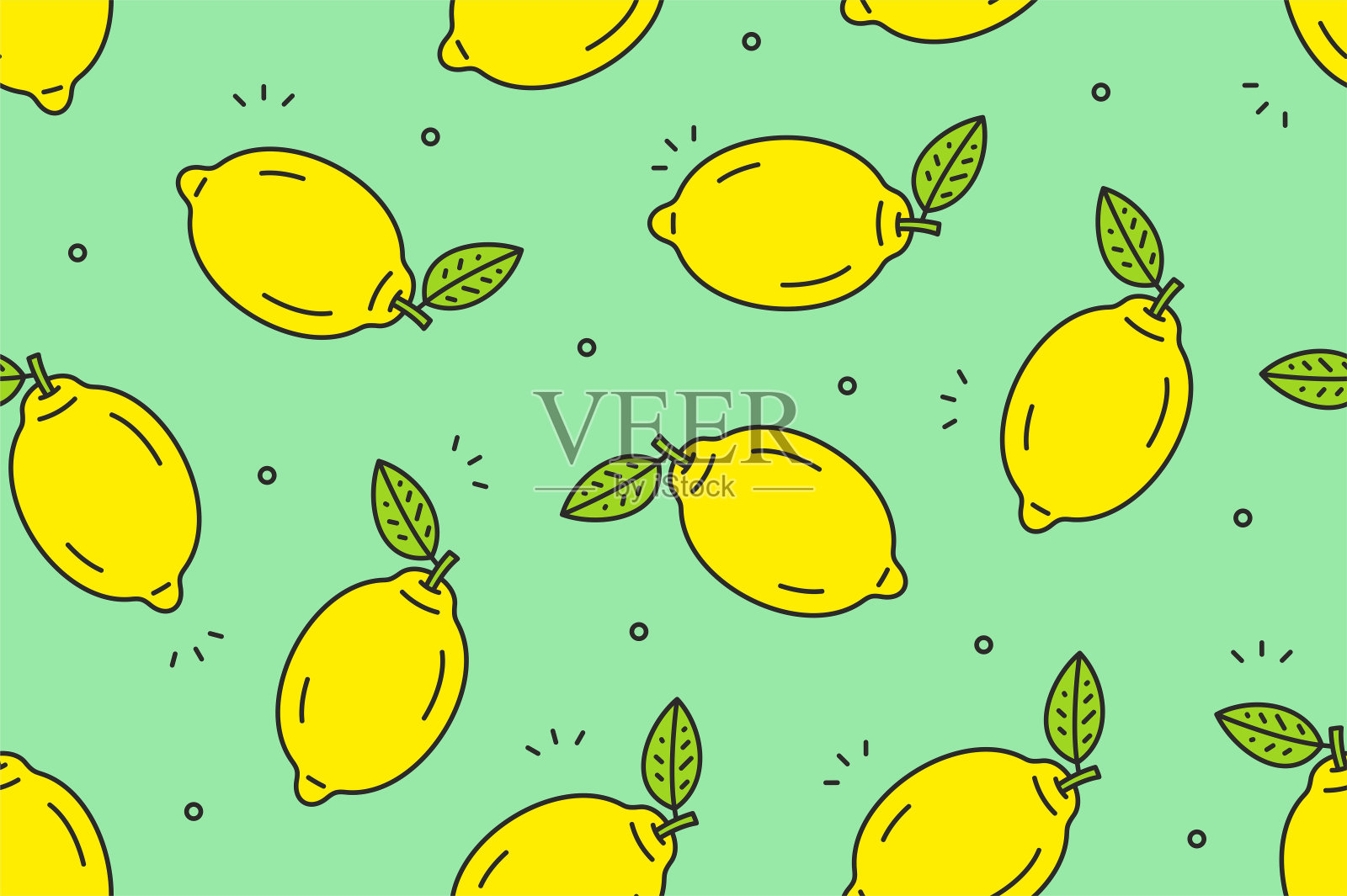柠檬无缝模式。矢量图插画图片素材