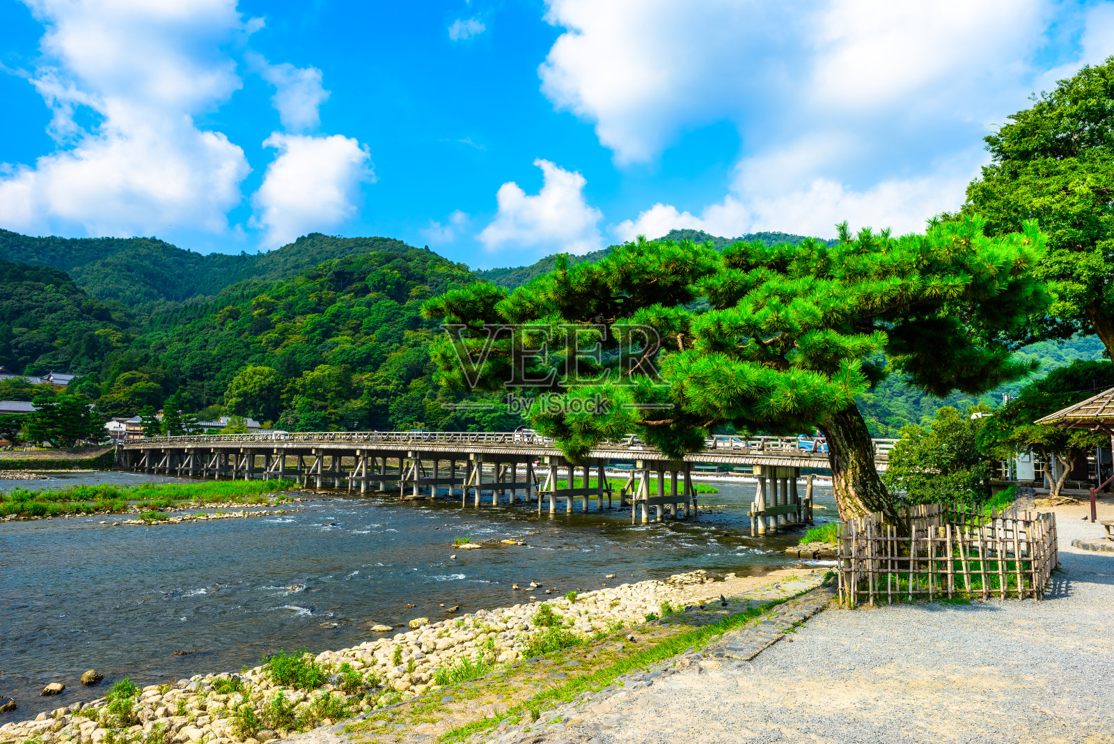 日本京都岚山聚月桥照片摄影图片