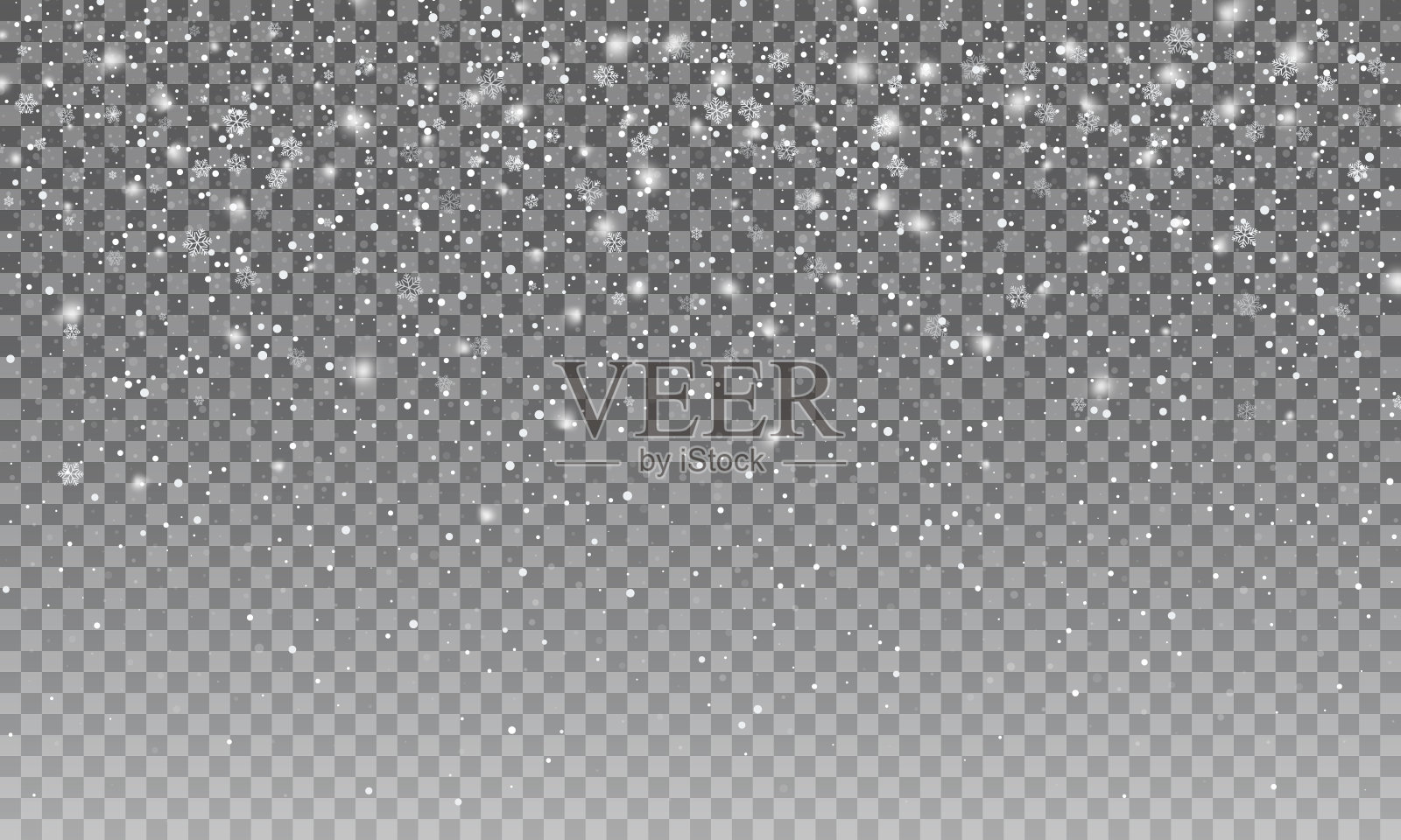 Ralistic雪。矢量透明雪背景。圣诞节和新年的装饰设计元素图片