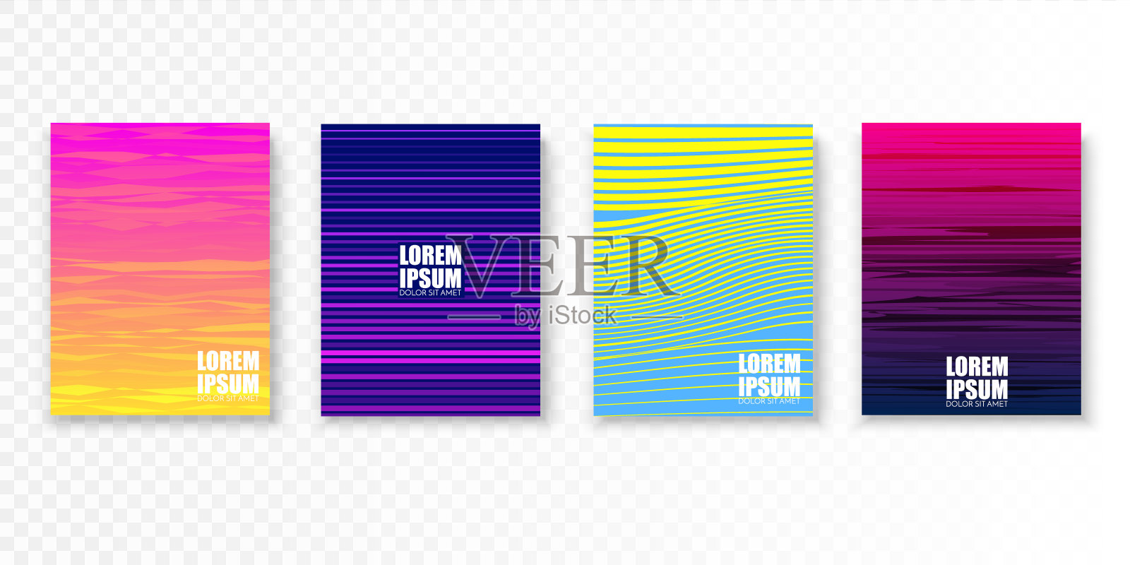 Colorful covers design in minimal style. Bright vector patterns插画图片素材