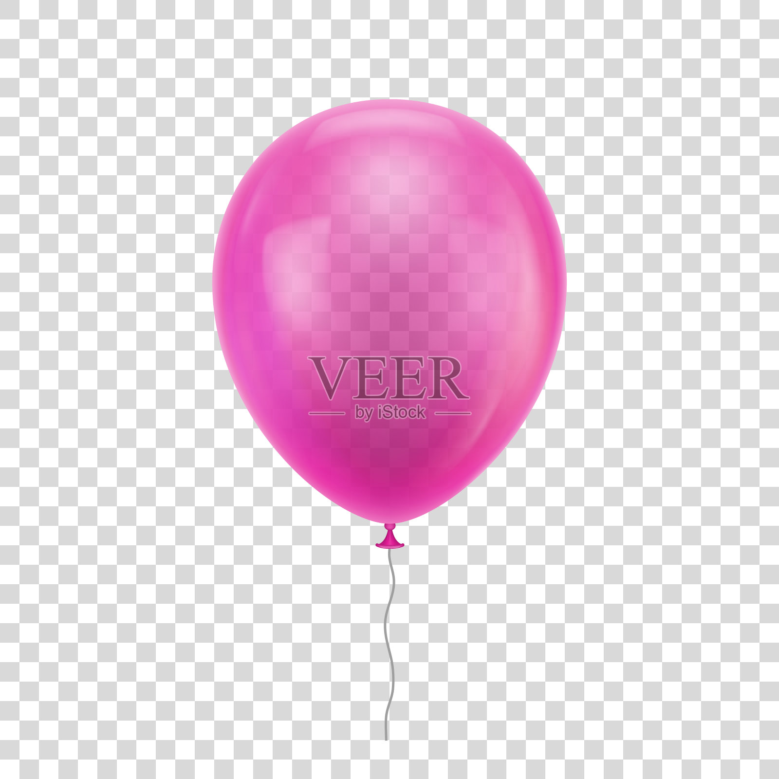 粉红色的现实的气球。插画图片素材