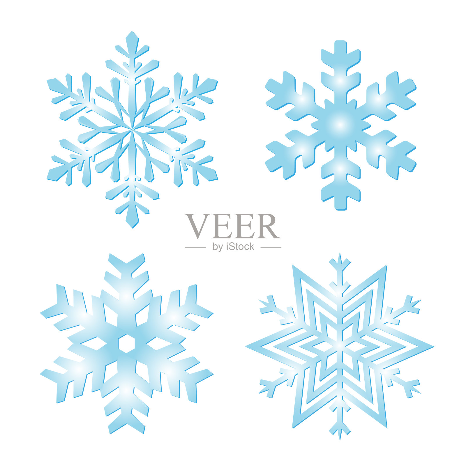冰晶系列，雪花来装饰圣诞，雪花，冬天，象征降临季，插画图片素材