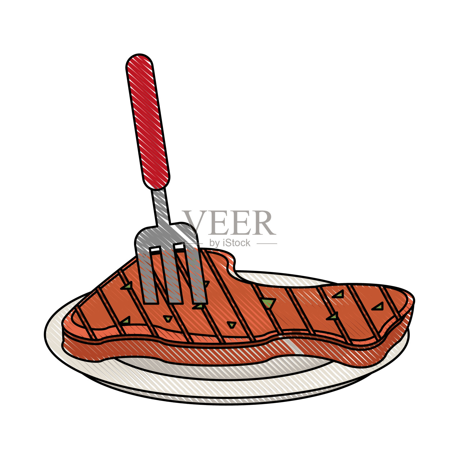 肉菜插画图片素材
