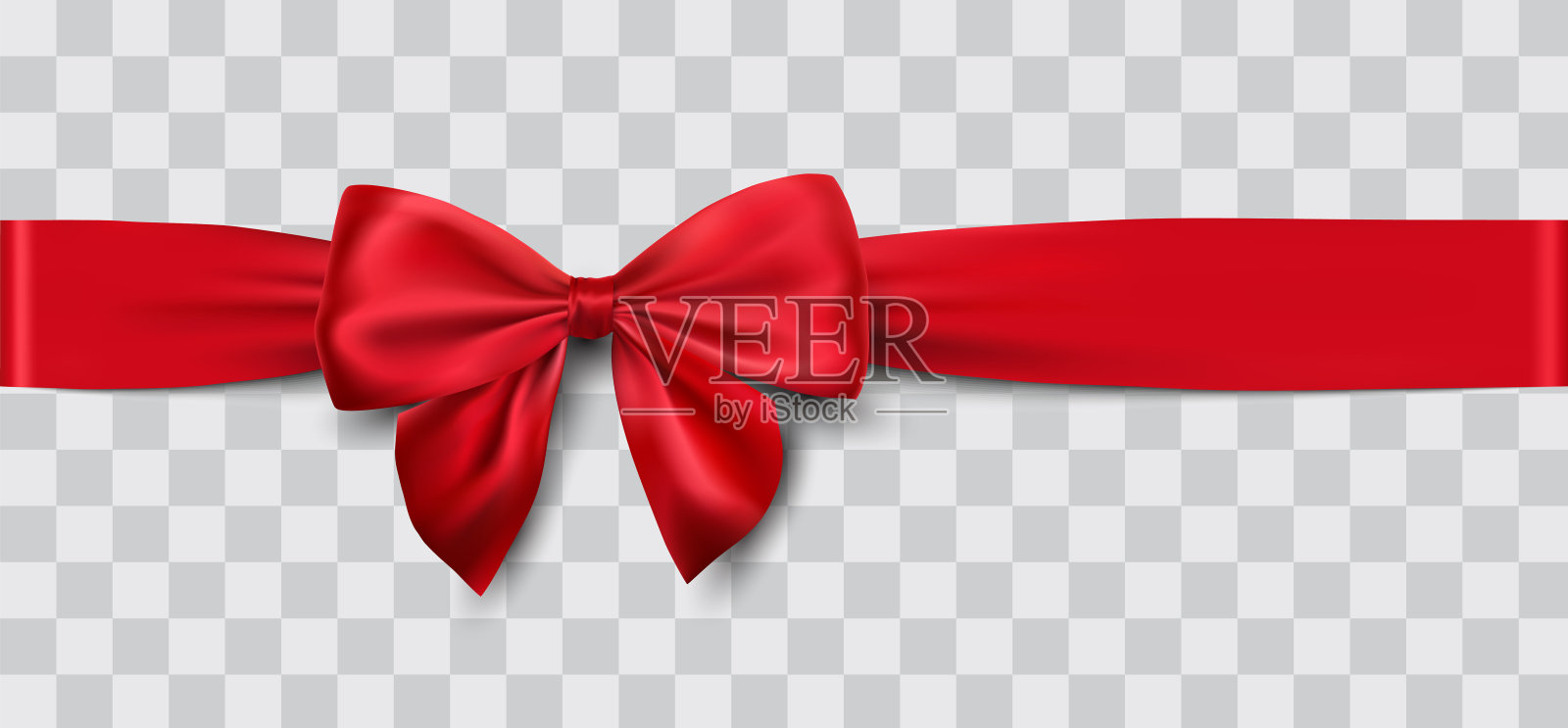 红缎带和蝴蝶结设计元素图片