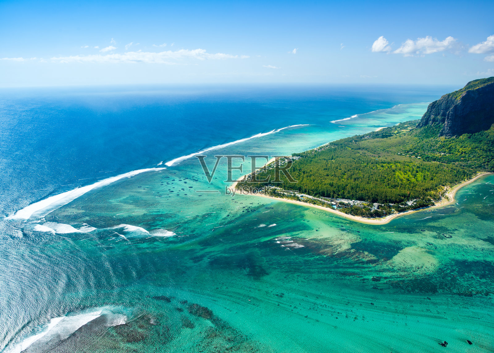 鸟瞰图毛里求斯岛照片摄影图片