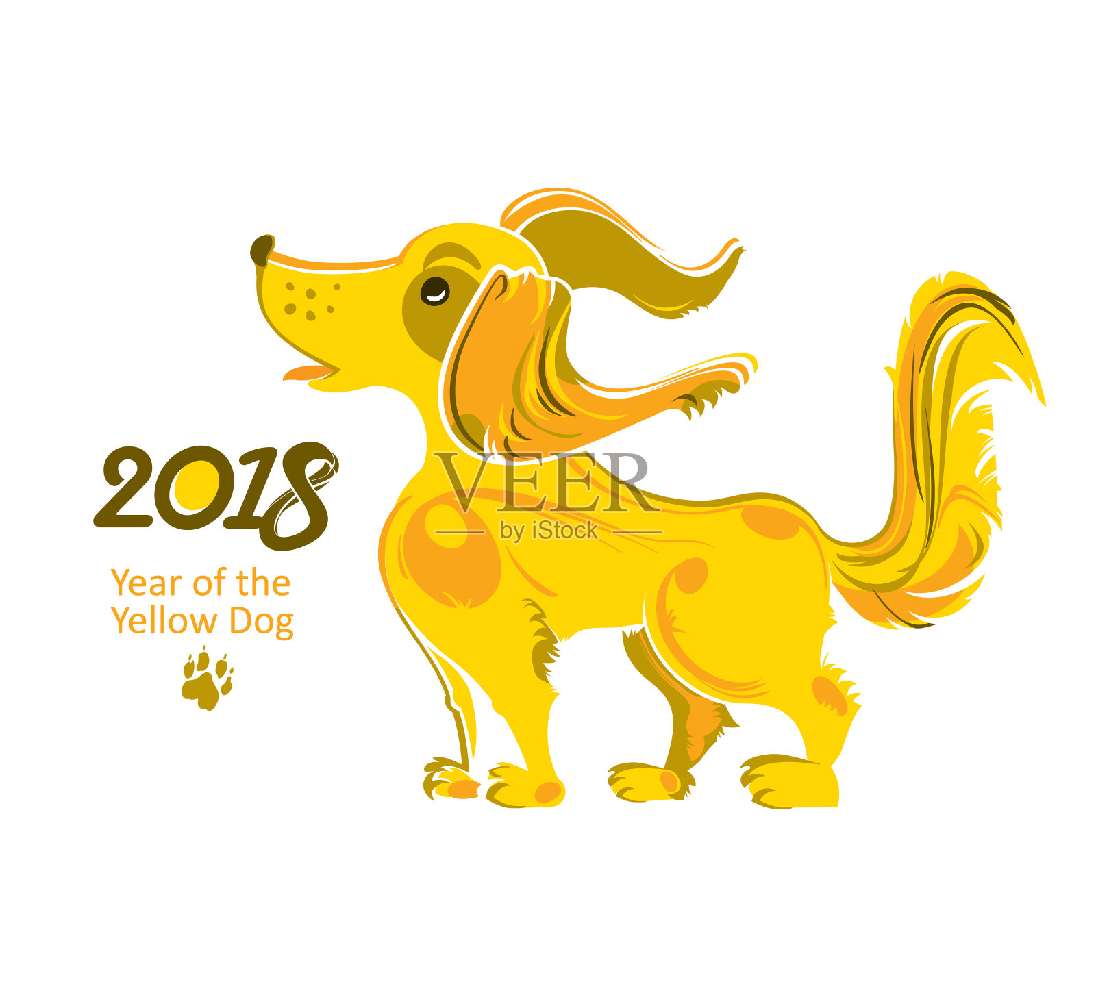 2018年狗的象征。设计元素图片