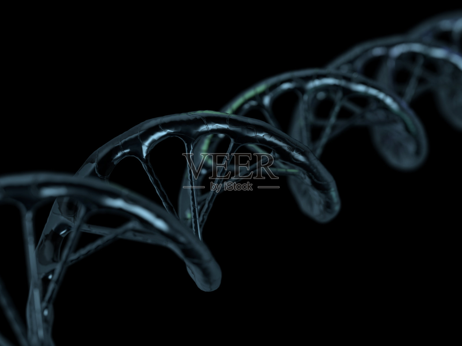 一个DNA模型的数字插图。三维渲染插画图片素材