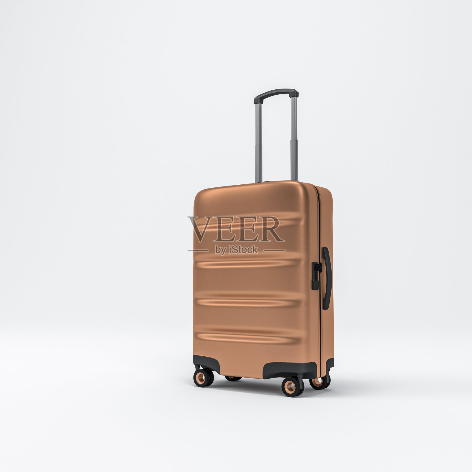 金色米色行李模型，手提箱，行李设计元素图片