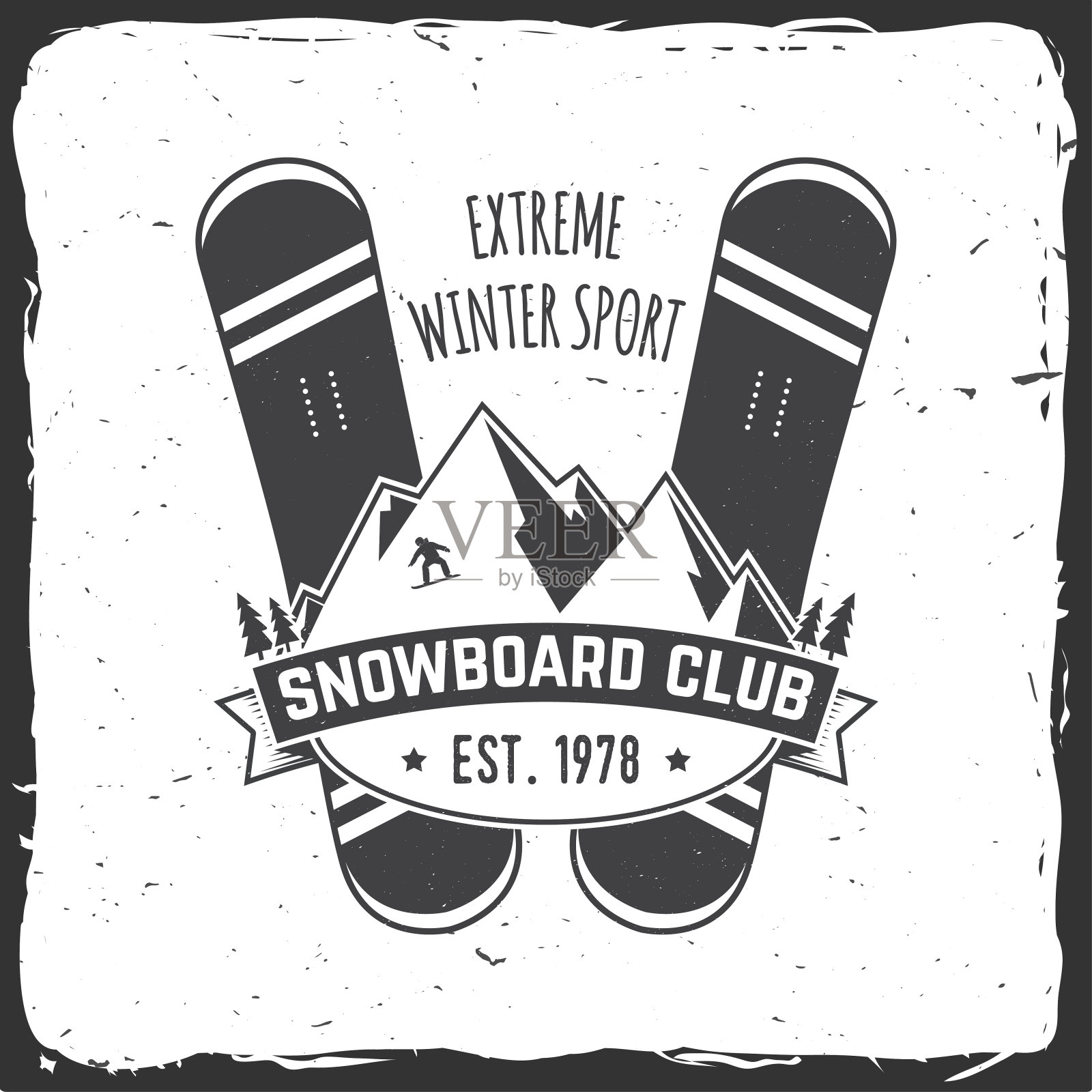 滑雪俱乐部。矢量插图。概念衬衫，印花，邮票或t恤插画图片素材