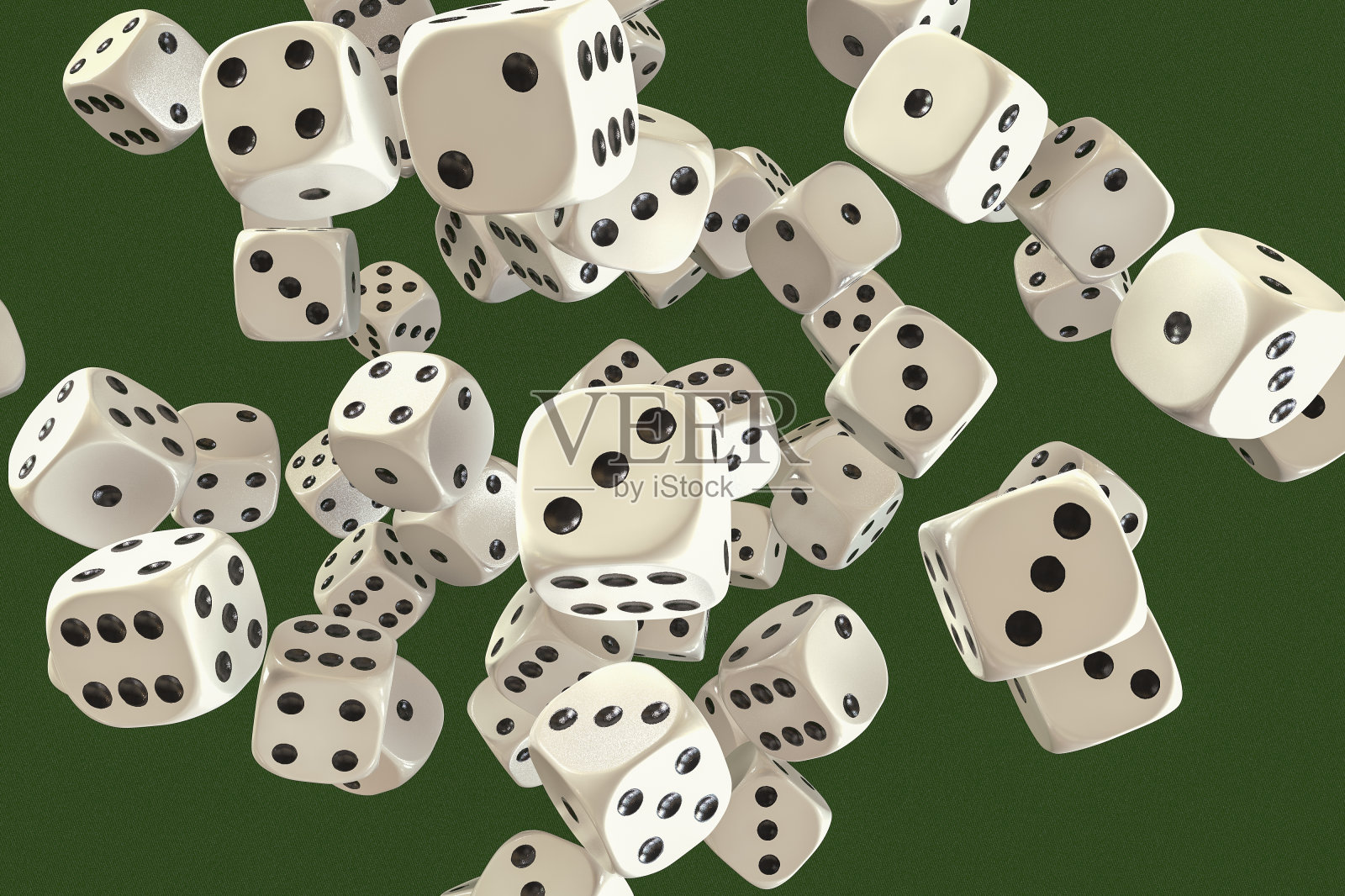 许多骰子的赌博(3d渲染)插画图片素材