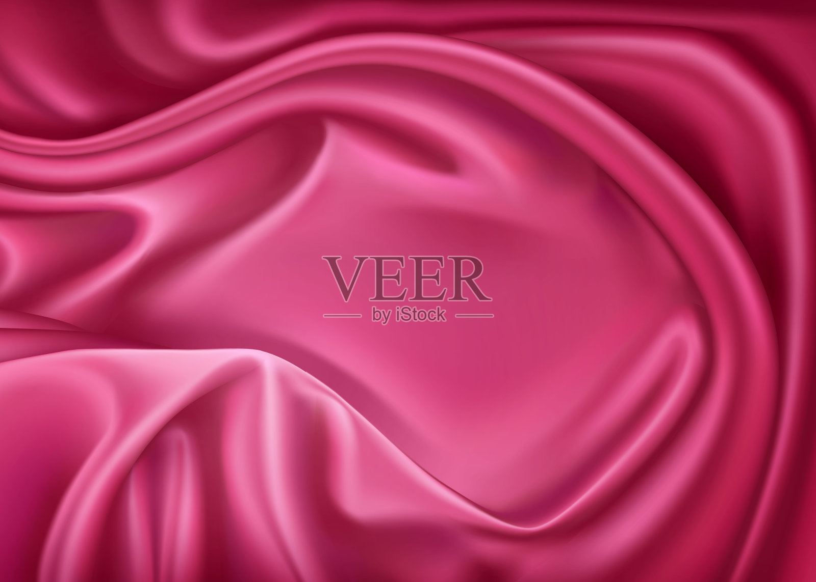 向量奢侈品逼真的粉红丝绸，缎子纺织品插画图片素材