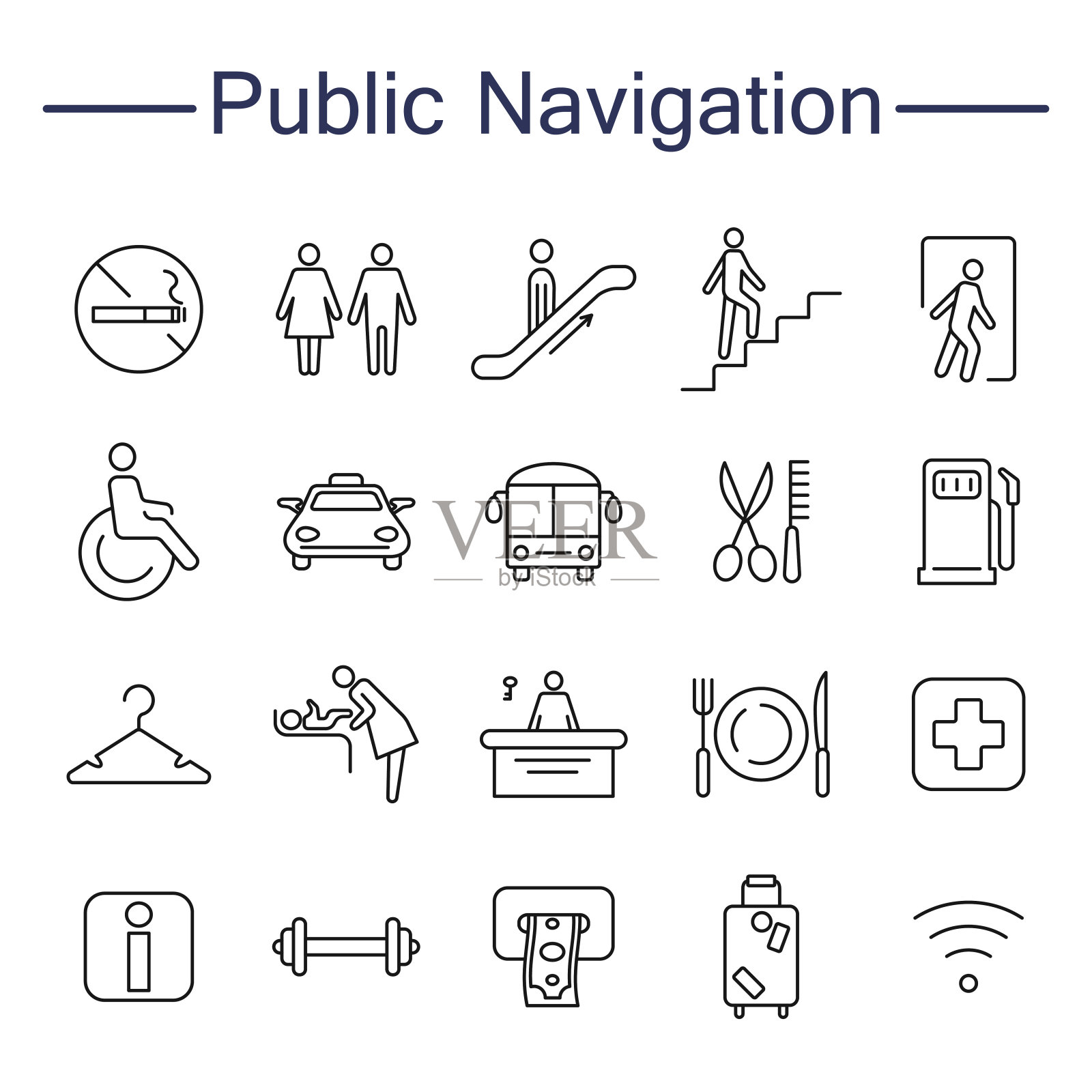 公共导航标志图标。设计元素图片