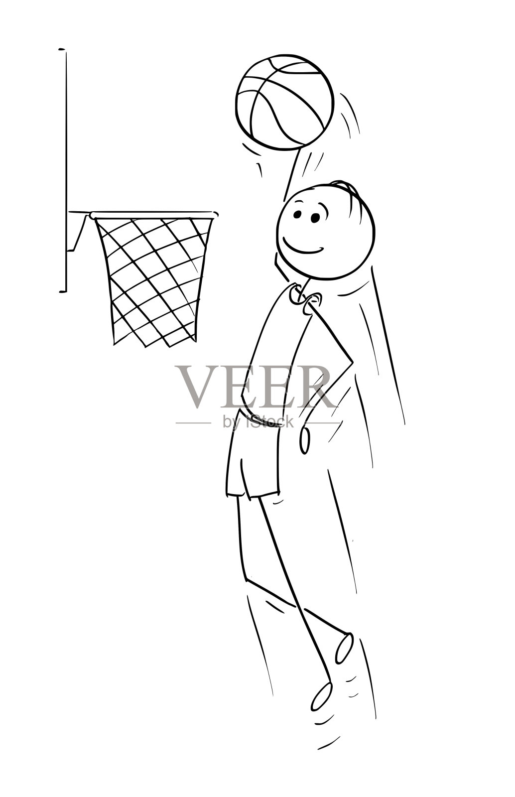 矢量卡通篮球运动员得分的目标插画图片素材