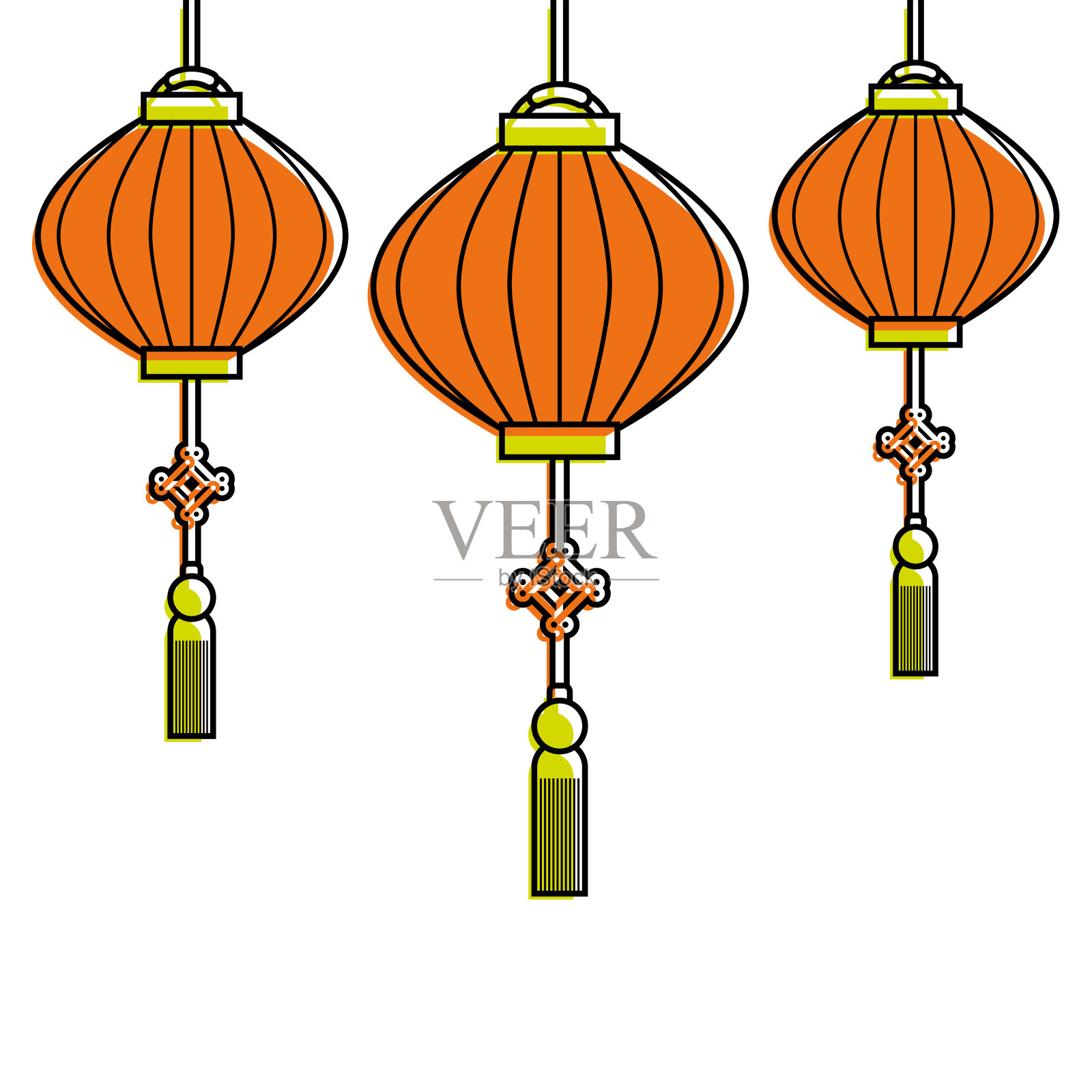 中国的灯笼悬挂装饰庆祝设计元素图片