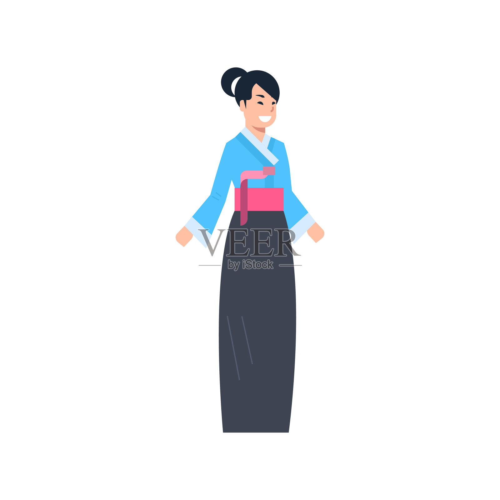 中国传统服饰鬼女穿古装孤立亚洲服饰观念插画图片素材